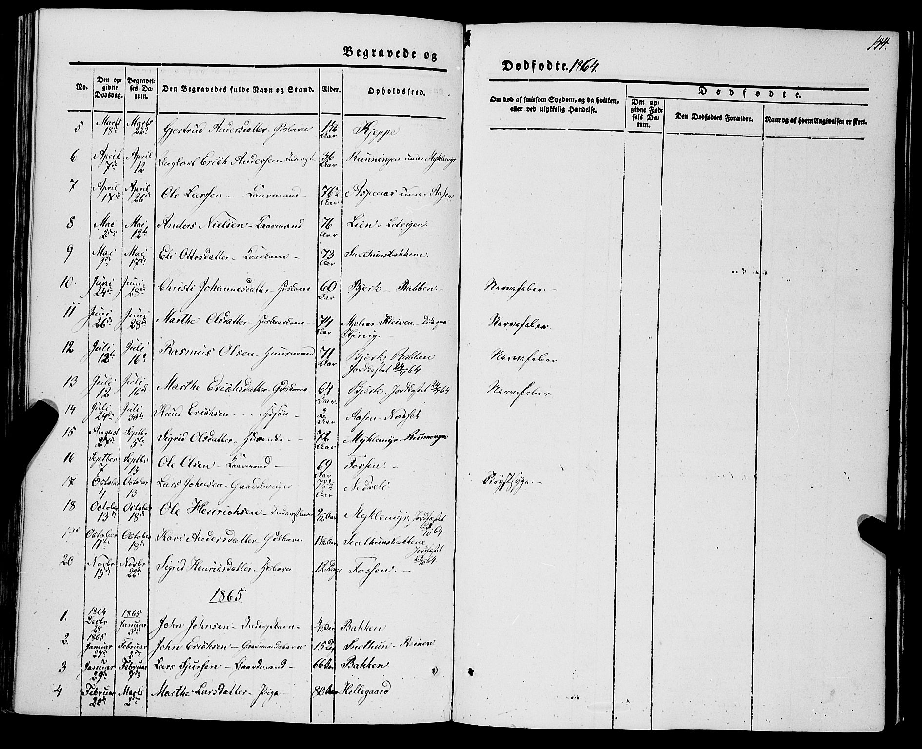 Jostedal sokneprestembete, AV/SAB-A-80601/H/Haa/Haaa/L0005: Ministerialbok nr. A 5, 1849-1877, s. 144
