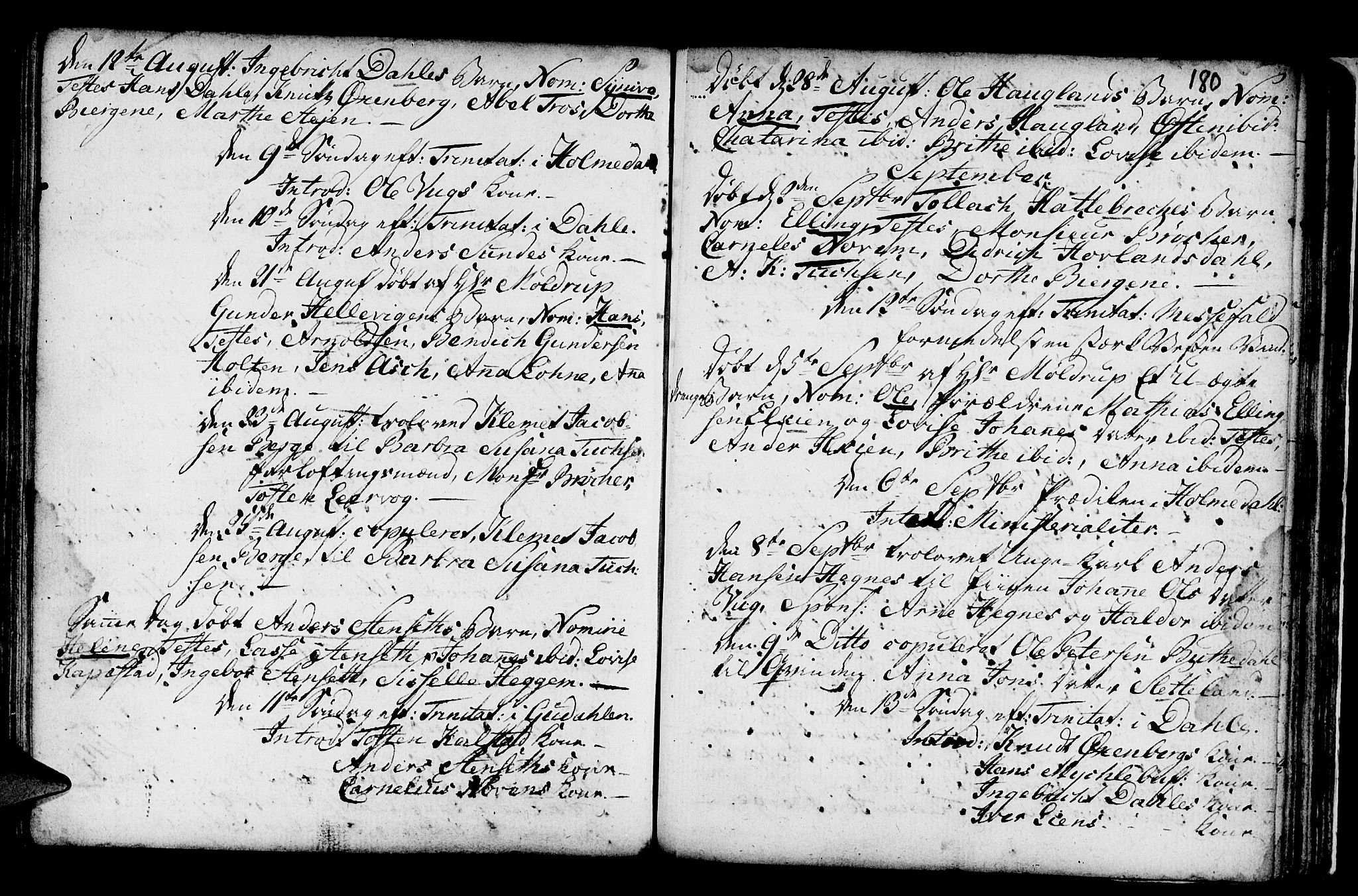 Fjaler sokneprestembete, SAB/A-79801/H/Haa/Haaa/L0001: Ministerialbok nr. A 1, 1755-1778, s. 180