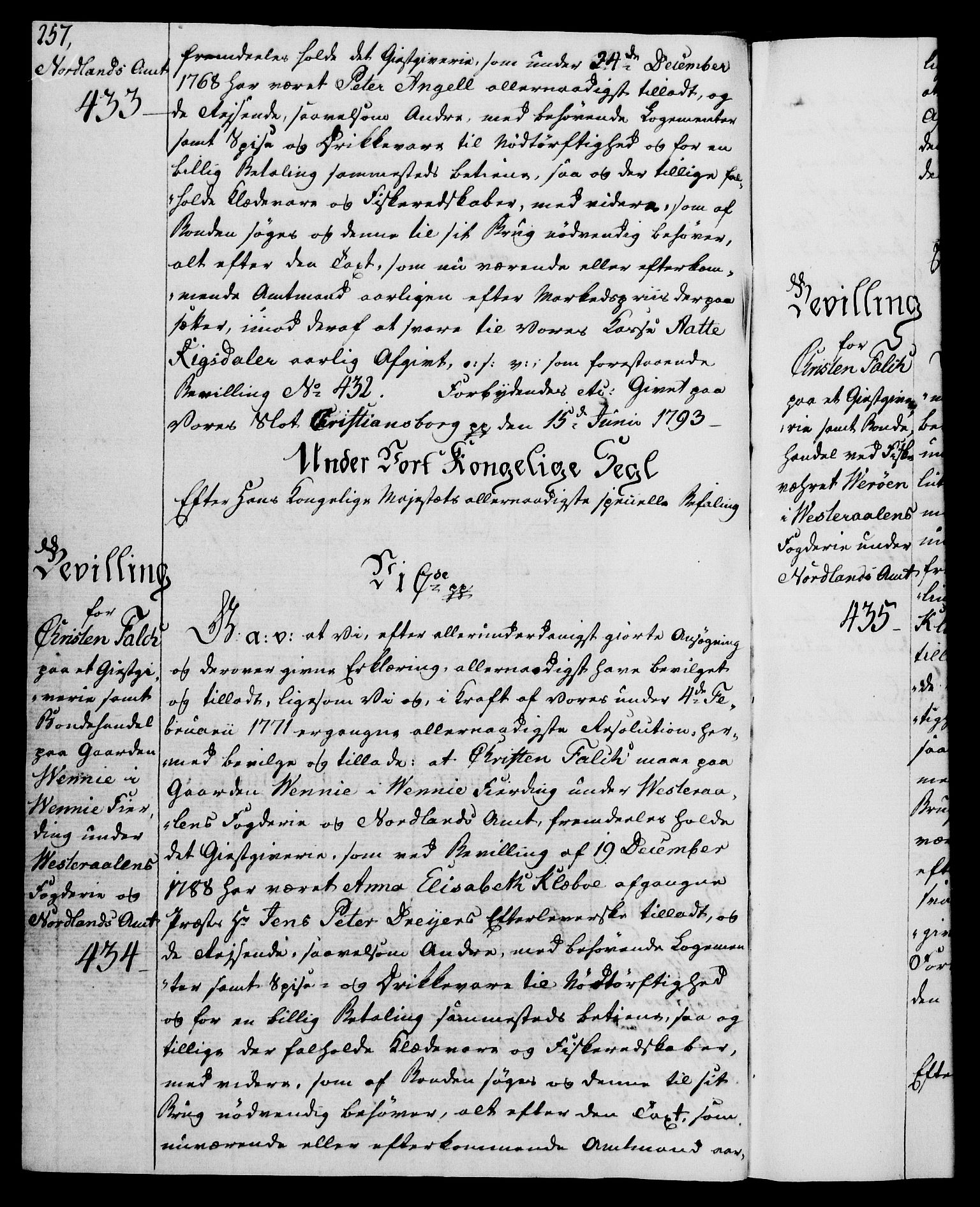 Rentekammeret, Kammerkanselliet, AV/RA-EA-3111/G/Gg/Gga/L0015: Norsk ekspedisjonsprotokoll med register (merket RK 53.15), 1790-1791, s. 257