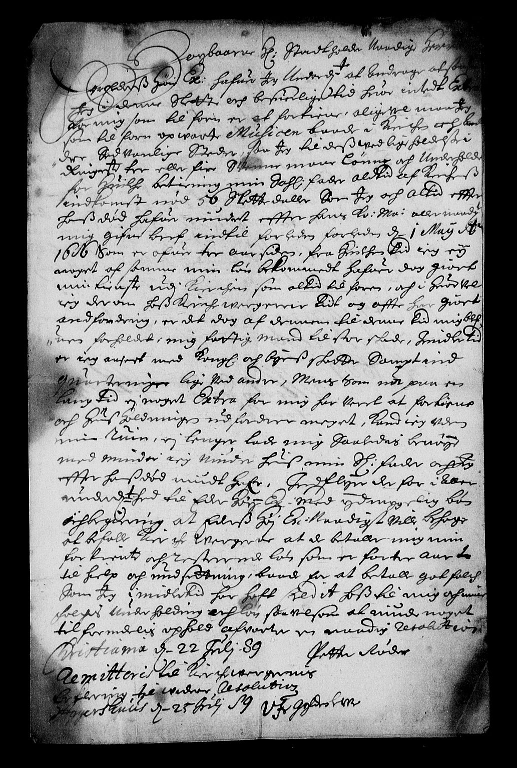 Stattholderembetet 1572-1771, RA/EA-2870/Af/L0003: Avskrifter av vedlegg til originale supplikker, nummerert i samsvar med supplikkbøkene, 1689-1691, s. 16