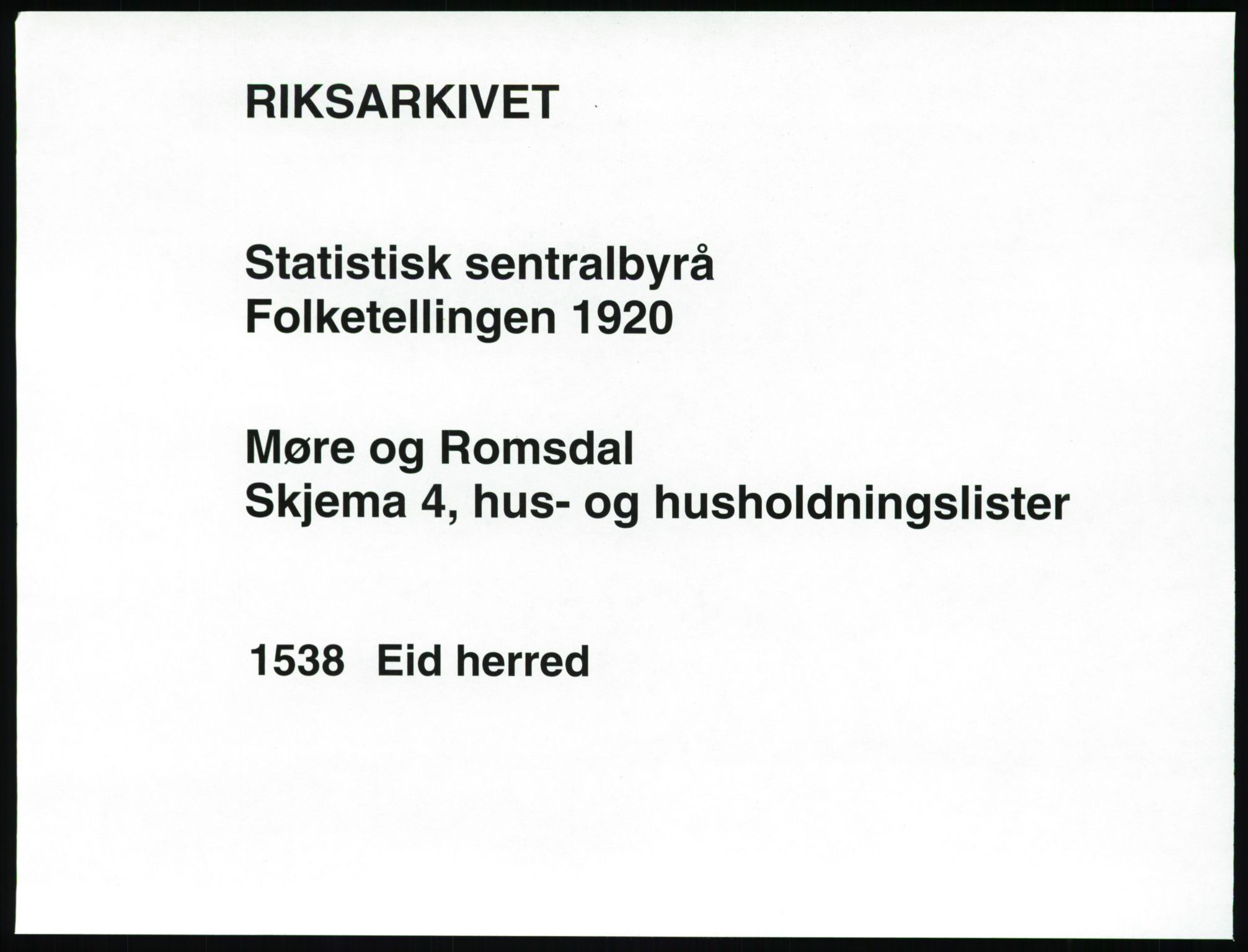 SAT, Folketelling 1920 for 1538 Eid herred, 1920, s. 19