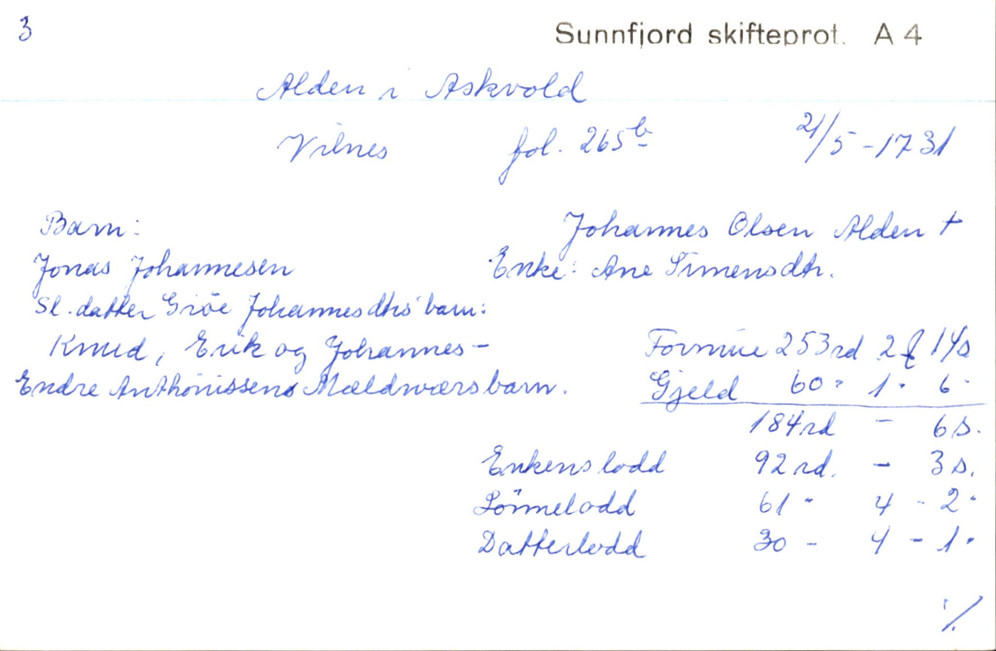 Skiftekort ved Statsarkivet i Bergen, SAB/SKIFTEKORT/003/L0003: Skifteprotokoll nr. 4-5, 1737-1751, s. 8