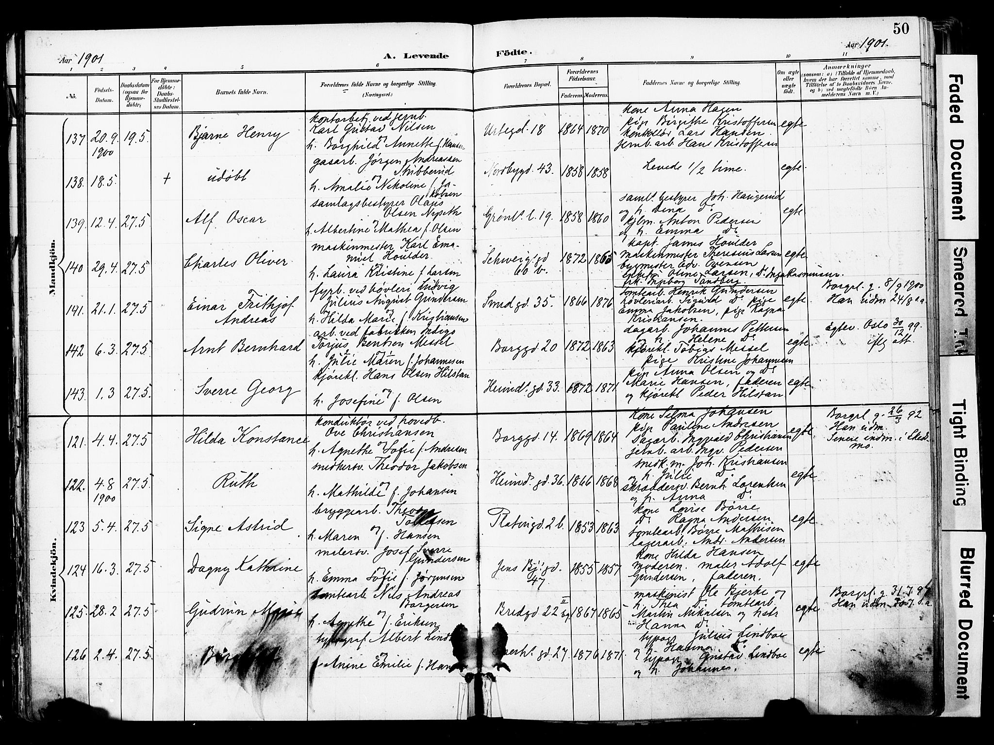 Grønland prestekontor Kirkebøker, AV/SAO-A-10848/F/Fa/L0014: Ministerialbok nr. 14, 1900-1911, s. 50