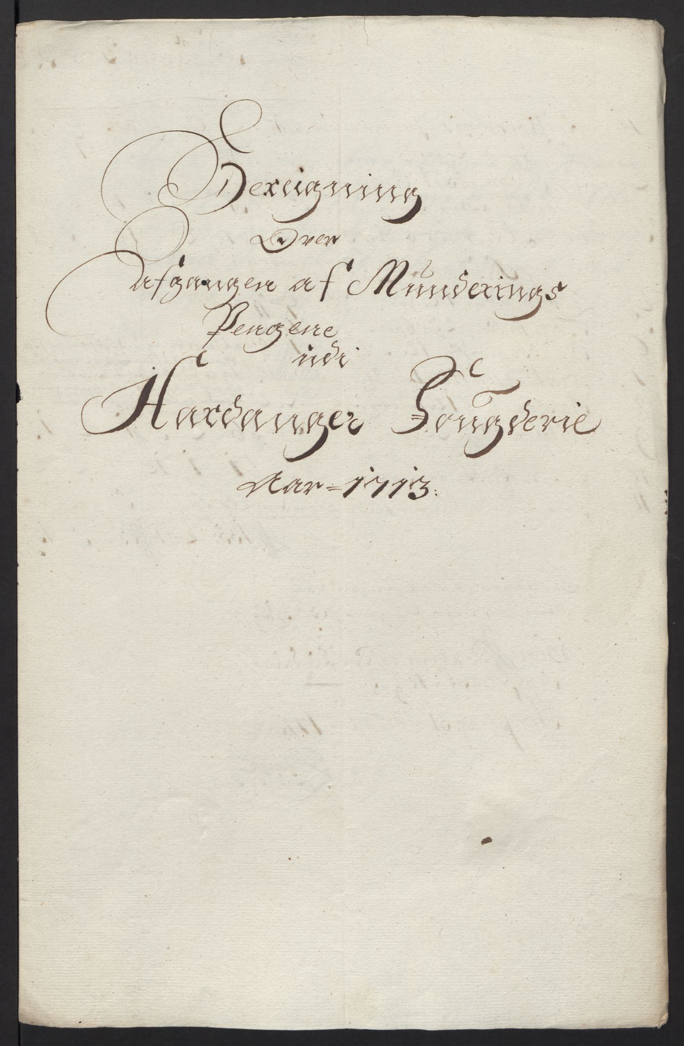 Rentekammeret inntil 1814, Reviderte regnskaper, Fogderegnskap, AV/RA-EA-4092/R48/L2989: Fogderegnskap Sunnhordland og Hardanger, 1713, s. 461