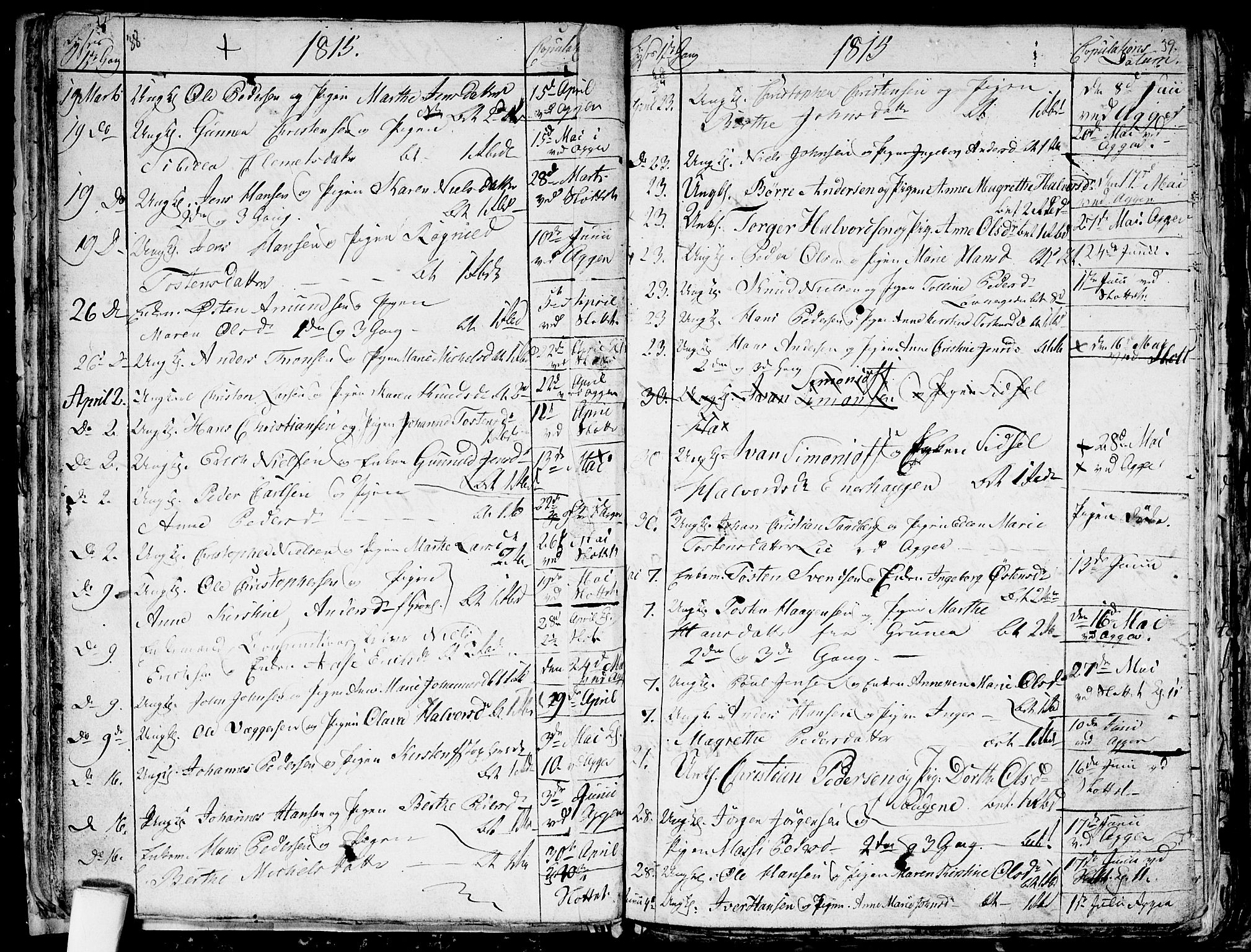 Aker prestekontor kirkebøker, SAO/A-10861/G/L0001: Klokkerbok nr. 1, 1796-1826, s. 38-39
