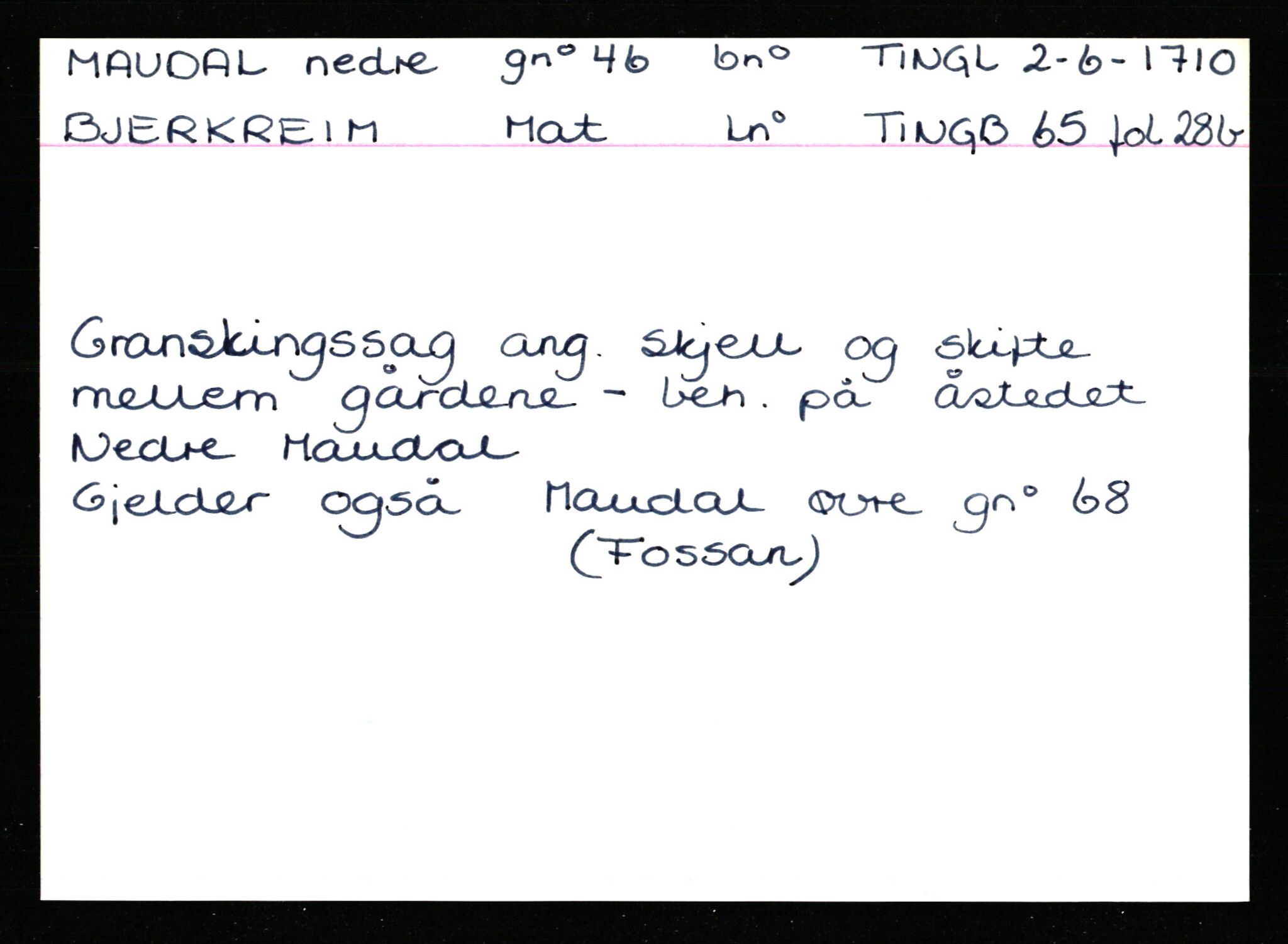 Statsarkivet i Stavanger, AV/SAST-A-101971/03/Y/Ym/L0037: Åstedskort sortert etter gårdsnavn: Lædre - Mauland, 1600-1950, s. 615