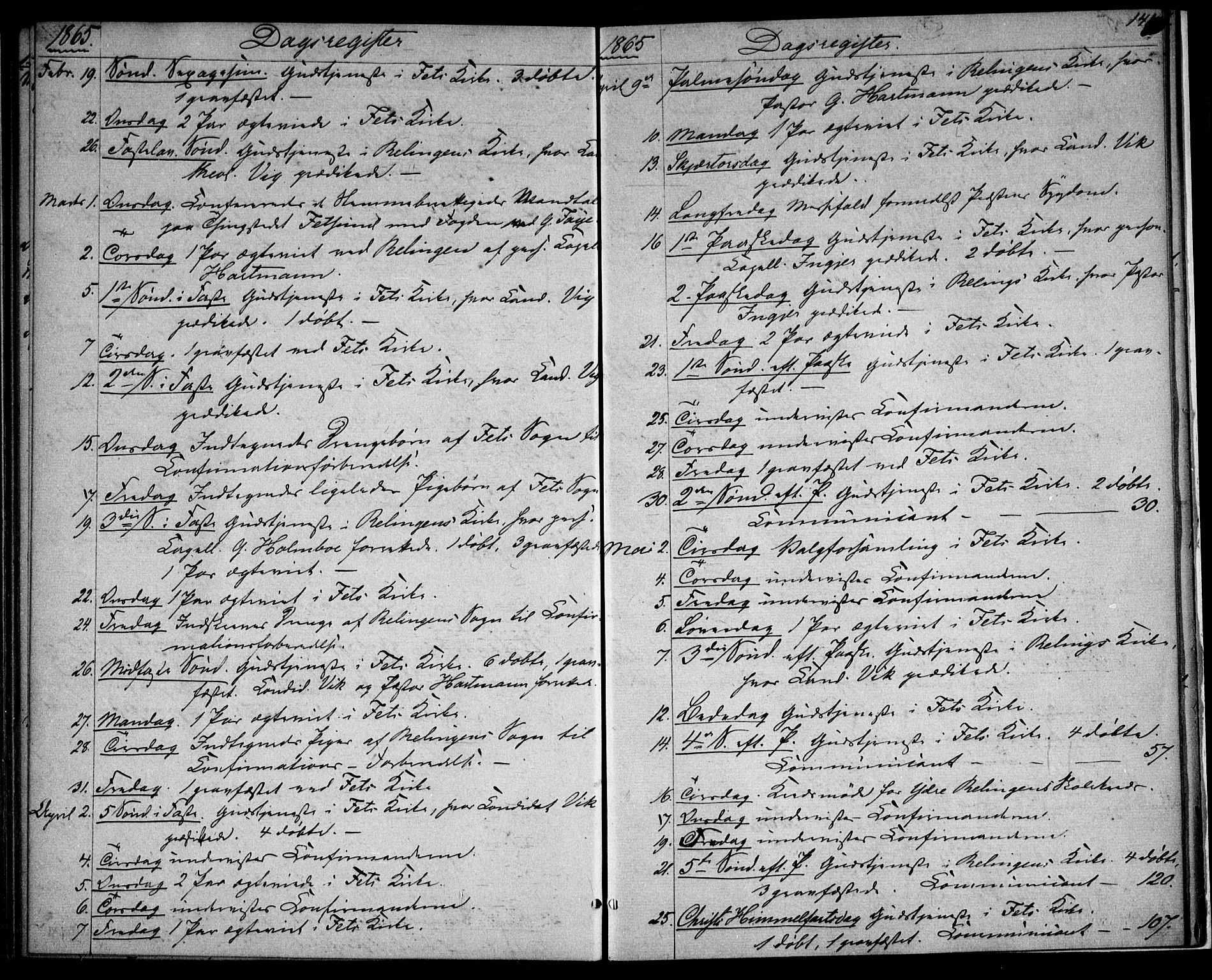 Fet prestekontor Kirkebøker, AV/SAO-A-10370a/F/Fa/L0012: Ministerialbok nr. I 12, 1860-1866, s. 141