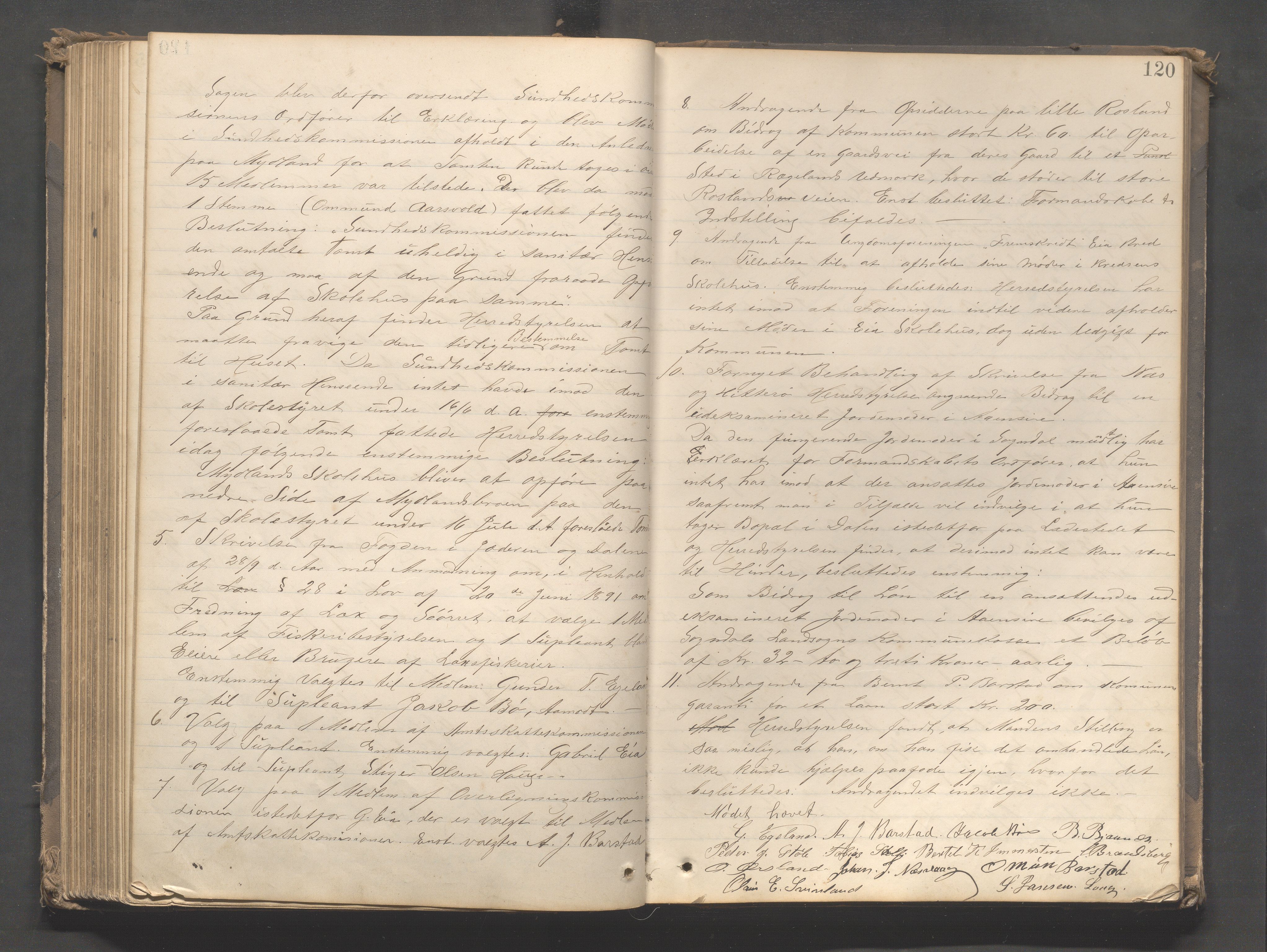 Sokndal kommune - Formannskapet/Sentraladministrasjonen, IKAR/K-101099/A/Aa/L0002: Møtebok, 1886-1898, s. 120