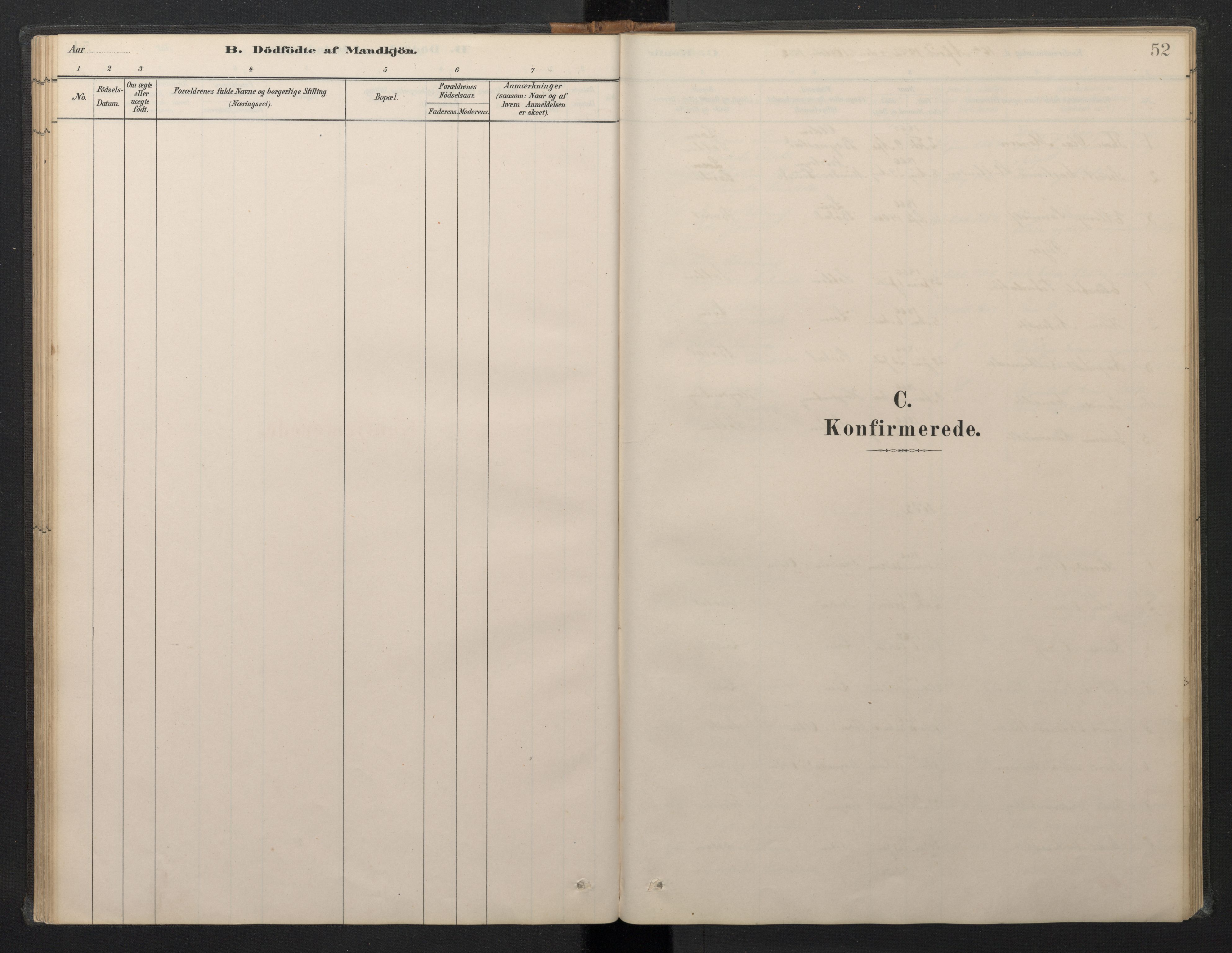 Stryn Sokneprestembete, AV/SAB-A-82501: Klokkerbok nr. B 3, 1881-1918, s. 51b-52a