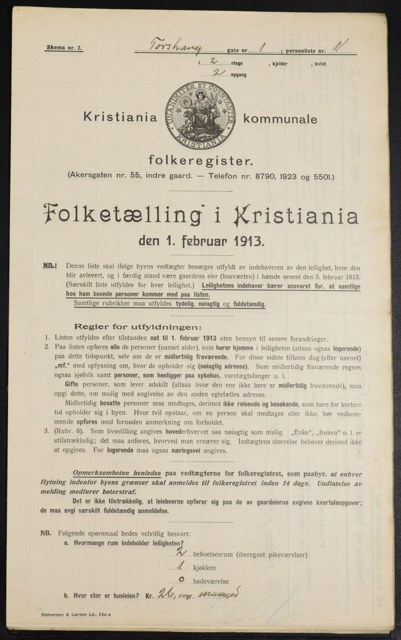 OBA, Kommunal folketelling 1.2.1913 for Kristiania, 1913, s. 114402