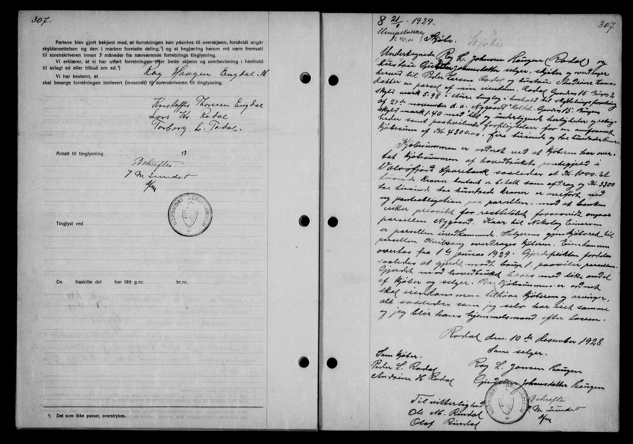 Nordmøre sorenskriveri, AV/SAT-A-4132/1/2/2Ca/L0065: Pantebok nr. 55, 1928-1929, Tingl.dato: 21.01.1929