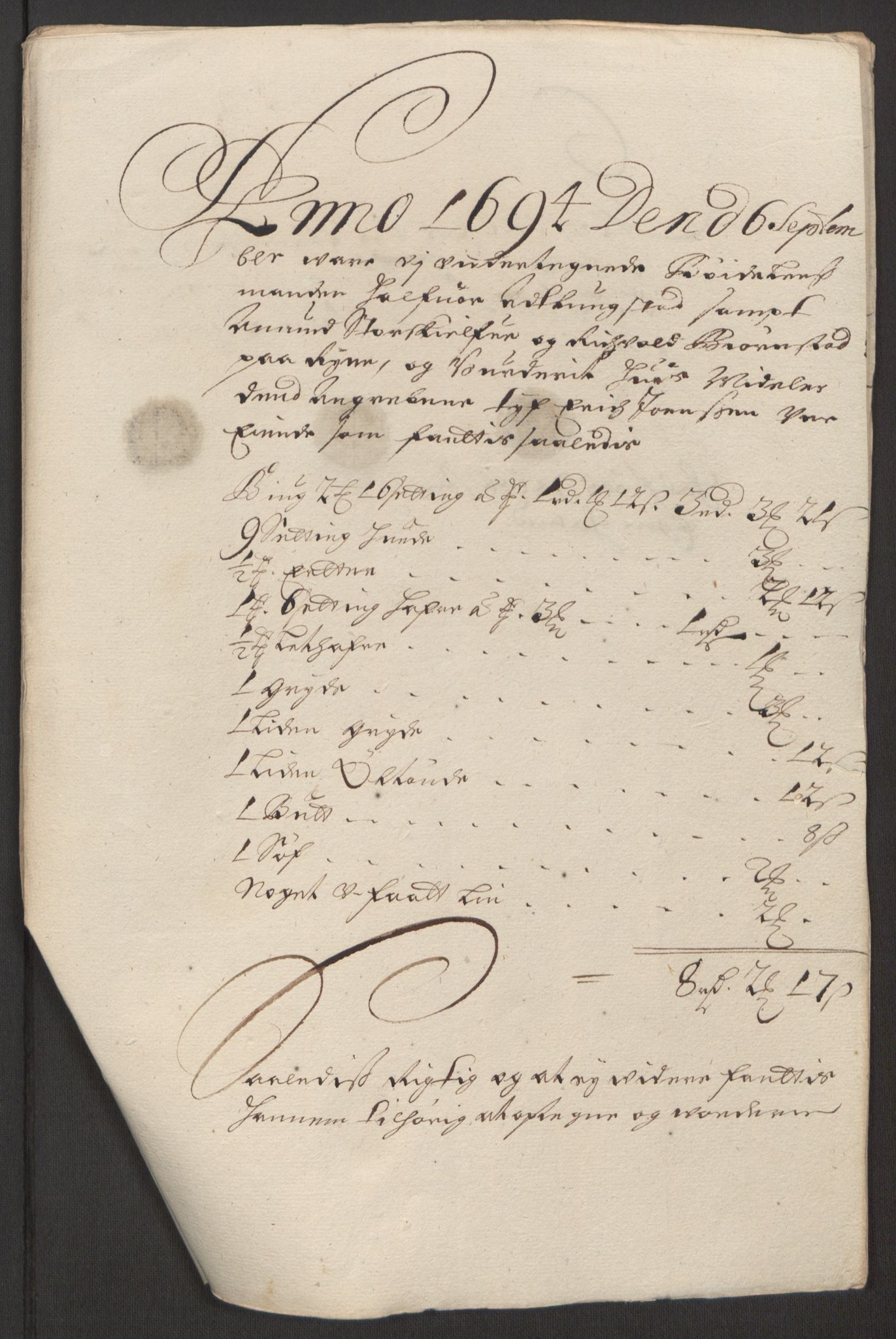 Rentekammeret inntil 1814, Reviderte regnskaper, Fogderegnskap, RA/EA-4092/R16/L1035: Fogderegnskap Hedmark, 1694, s. 76