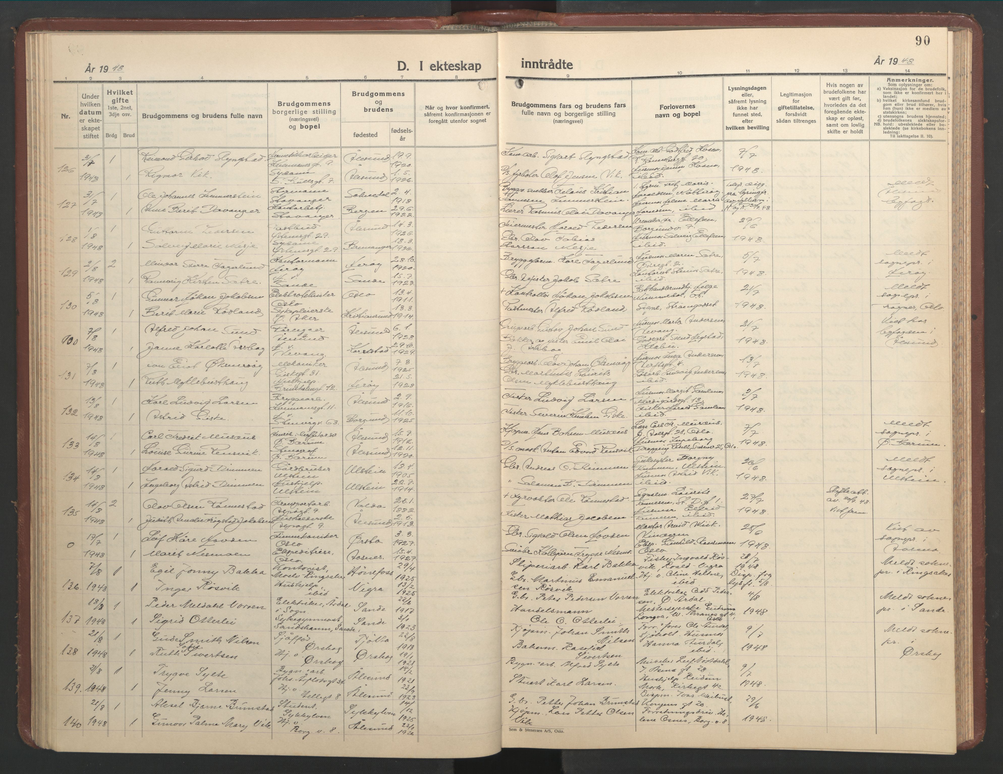 Ministerialprotokoller, klokkerbøker og fødselsregistre - Møre og Romsdal, AV/SAT-A-1454/529/L0479: Klokkerbok nr. 529C16, 1941-1950, s. 90