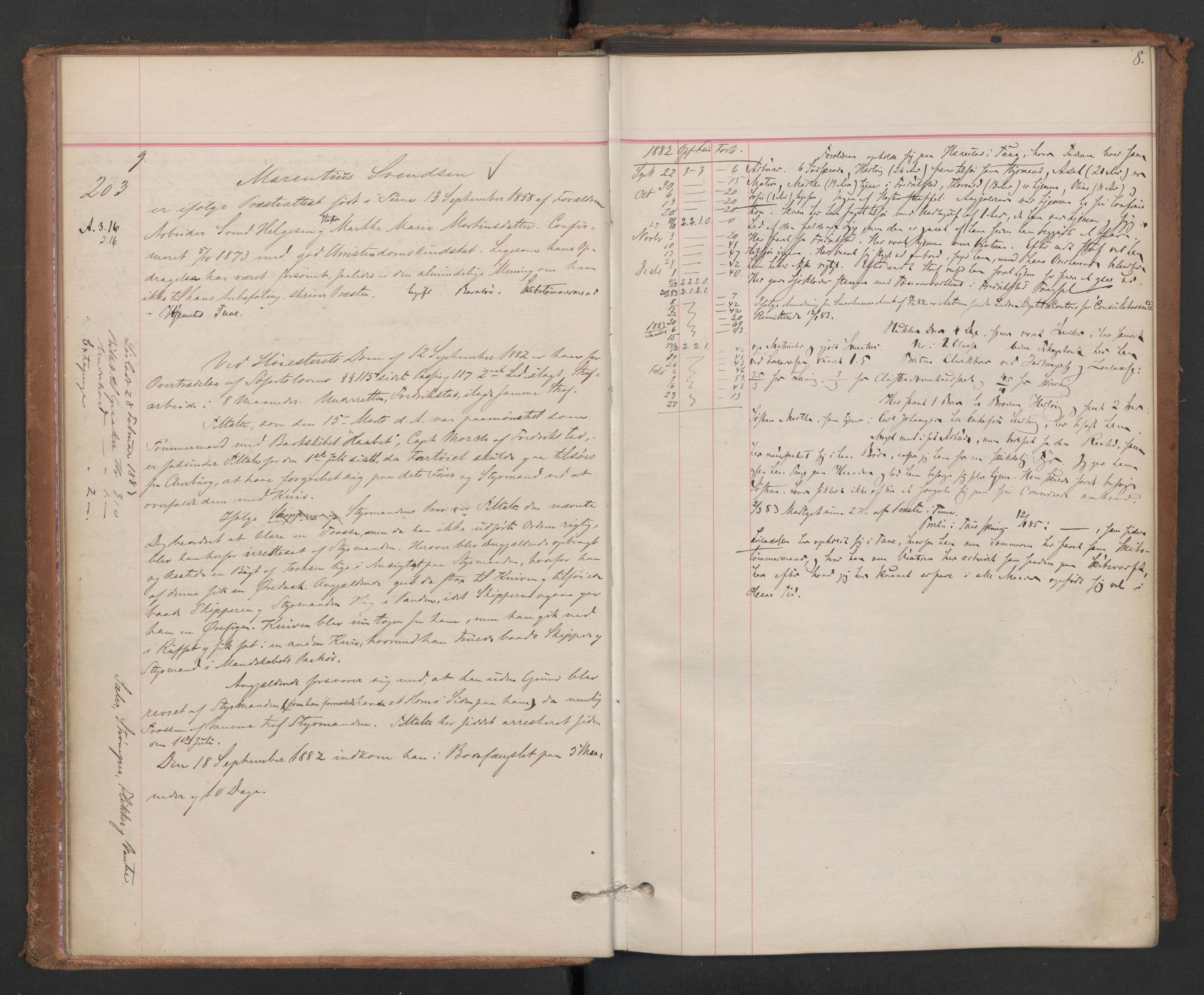 Botsfengslet, AV/RA-S-1539/D/Db/Dbb/L0021: 196g - 484g, 1882-1884, s. 8