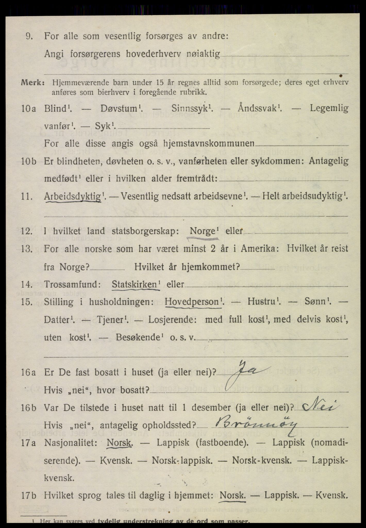 SAT, Folketelling 1920 for 1812 Vik herred, 1920, s. 3168