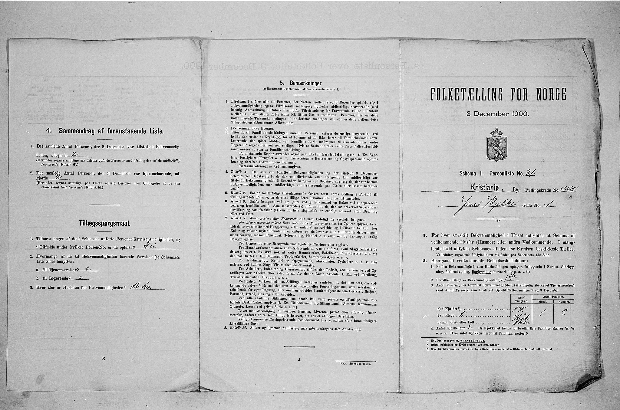 SAO, Folketelling 1900 for 0301 Kristiania kjøpstad, 1900, s. 42625