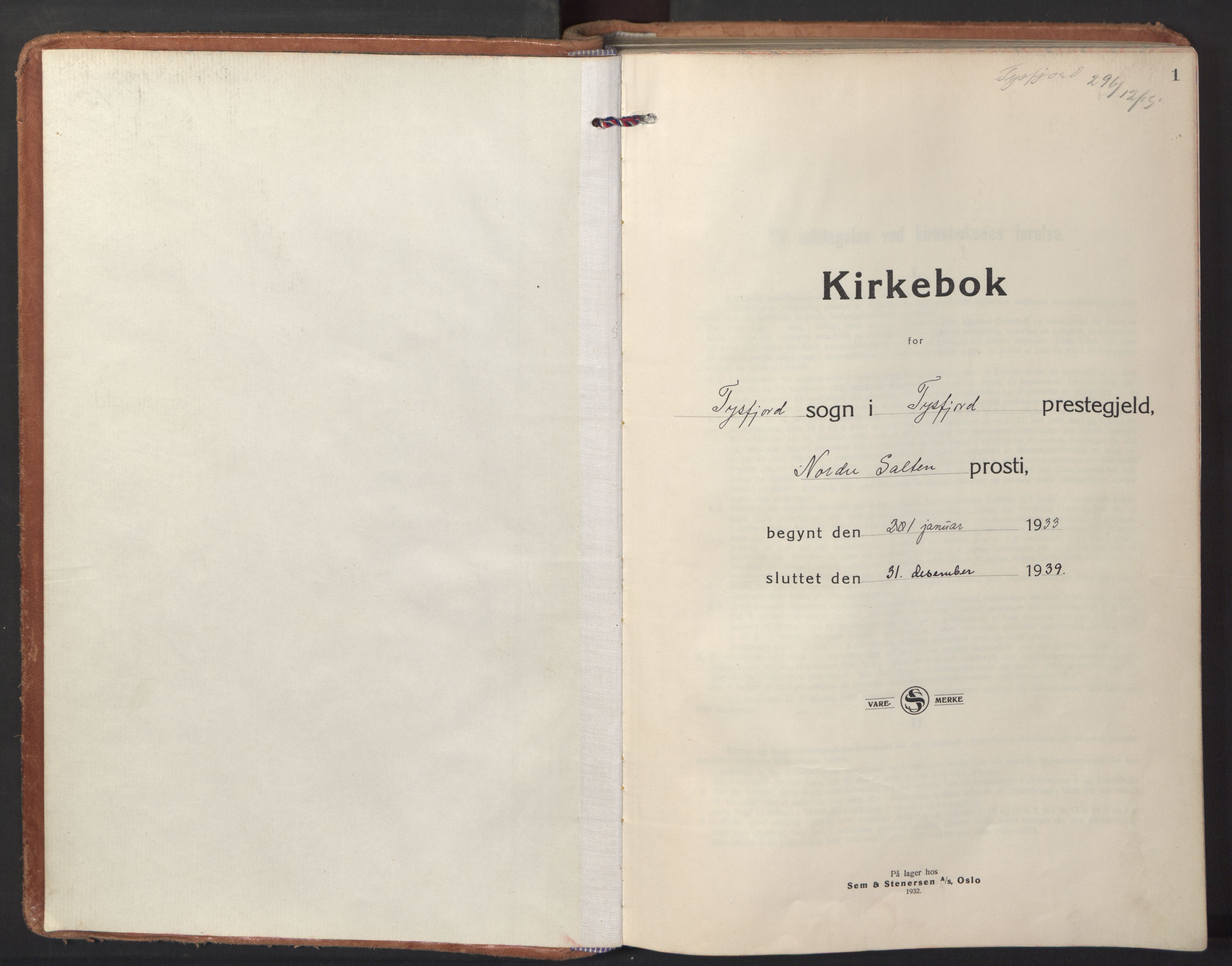 Ministerialprotokoller, klokkerbøker og fødselsregistre - Nordland, SAT/A-1459/861/L0874: Ministerialbok nr. 861A09, 1932-1939, s. 1