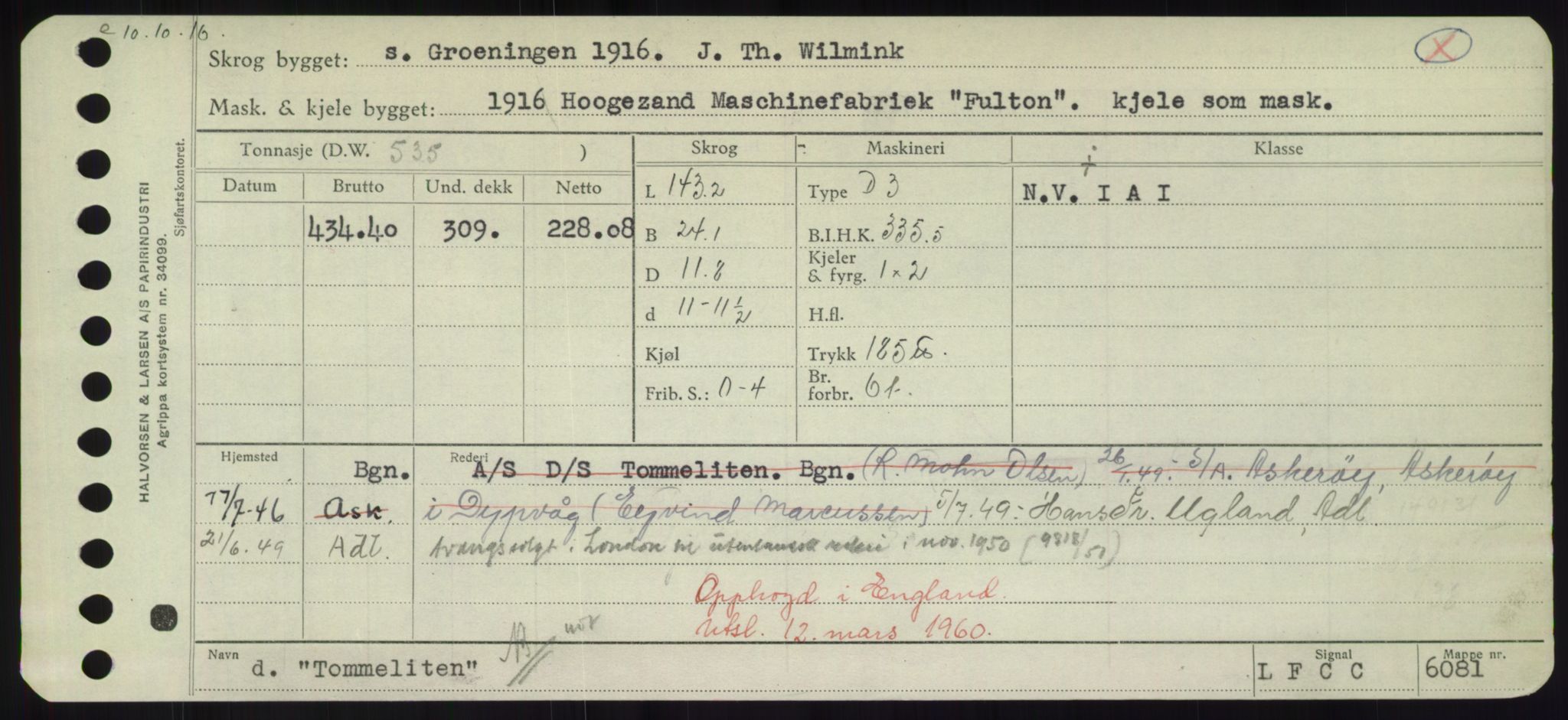 Sjøfartsdirektoratet med forløpere, Skipsmålingen, RA/S-1627/H/Hd/L0039: Fartøy, Ti-Tø, s. 167