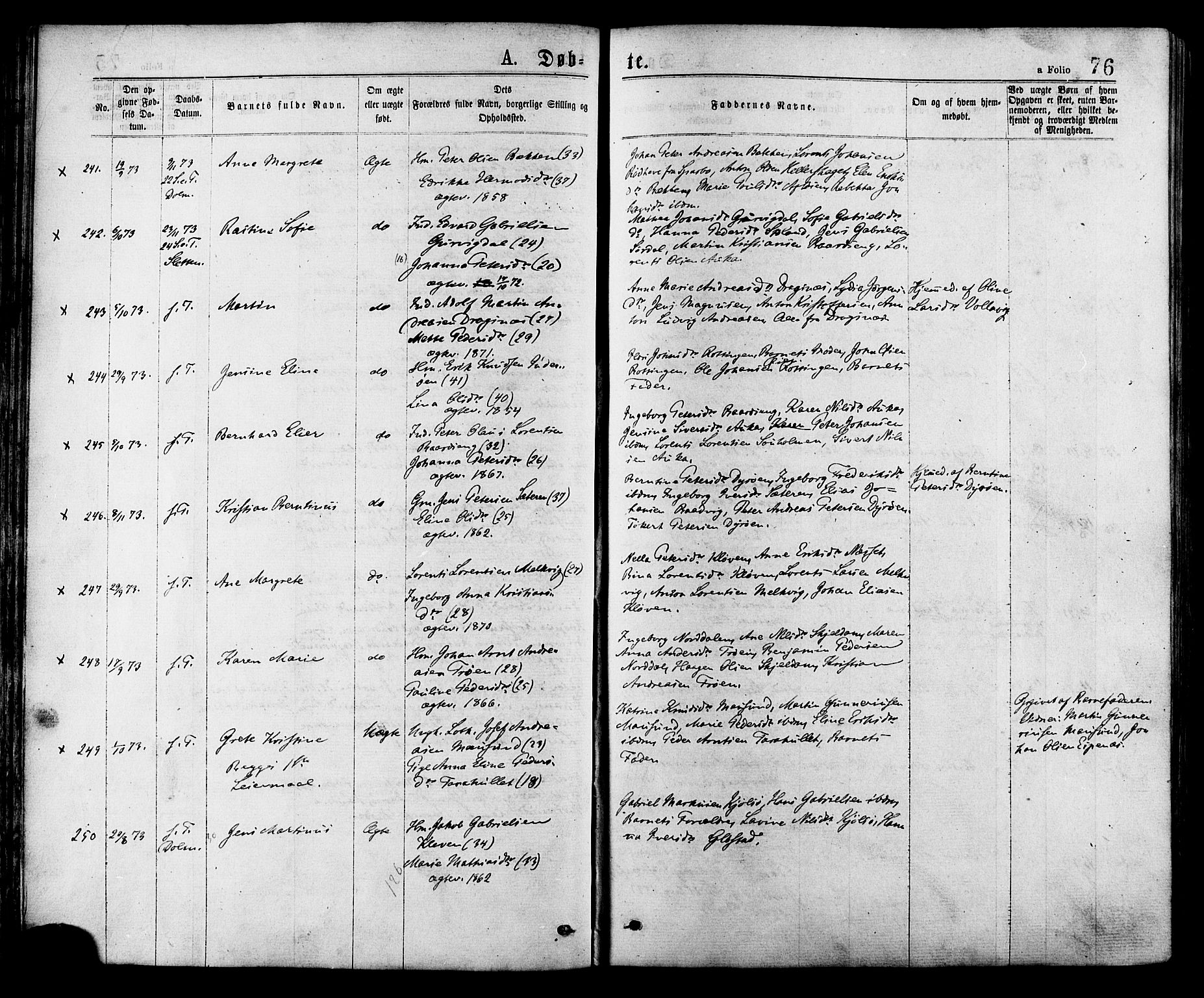Ministerialprotokoller, klokkerbøker og fødselsregistre - Sør-Trøndelag, SAT/A-1456/634/L0532: Ministerialbok nr. 634A08, 1871-1881, s. 76