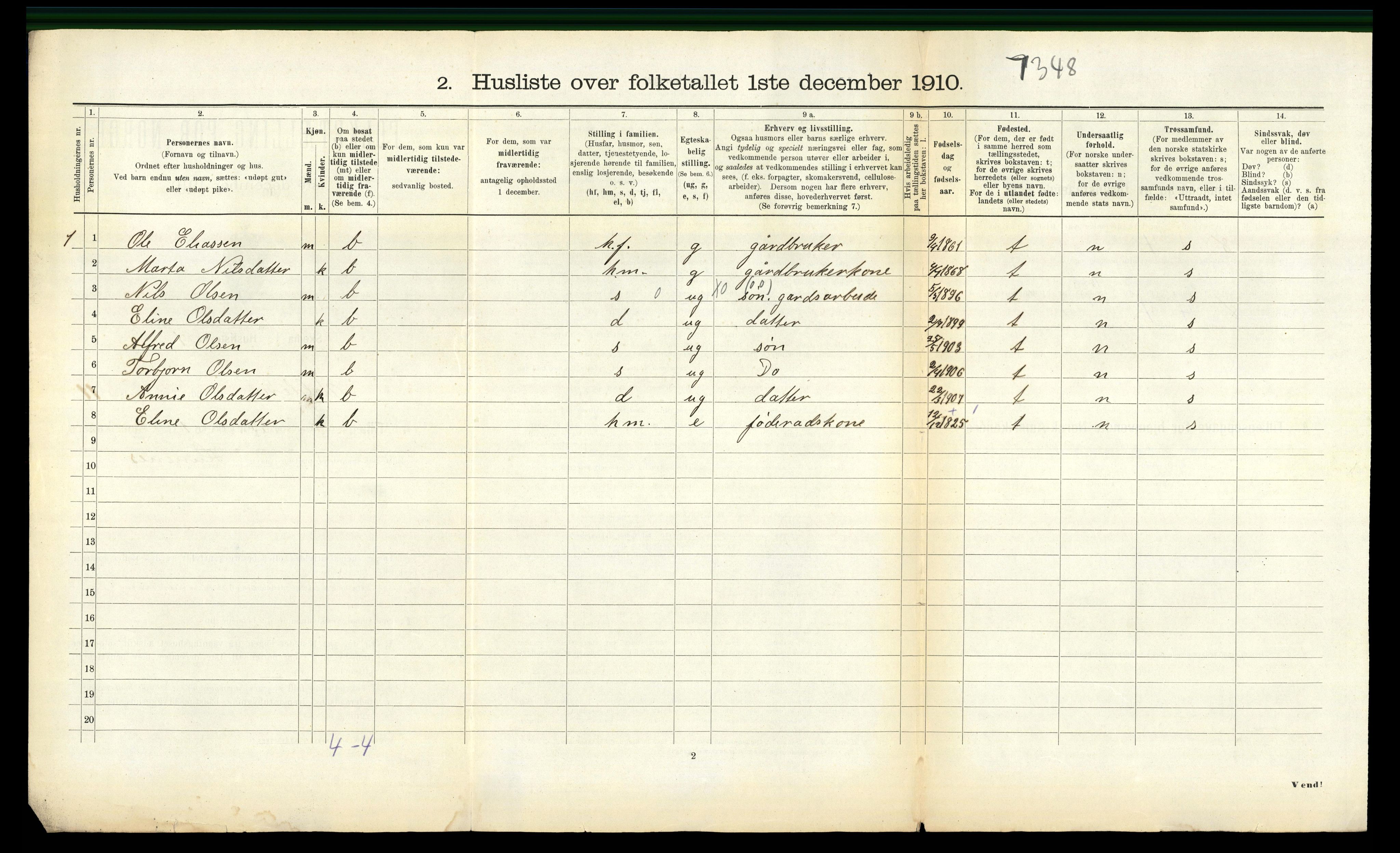 RA, Folketelling 1910 for 1519 Volda herred, 1910, s. 841