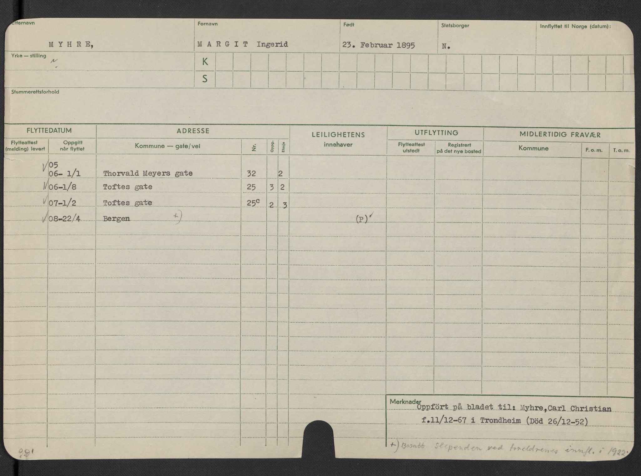 Oslo folkeregister, Registerkort, AV/SAO-A-11715/F/Fa/Fac/L0020: Kvinner, 1906-1914, s. 1154a