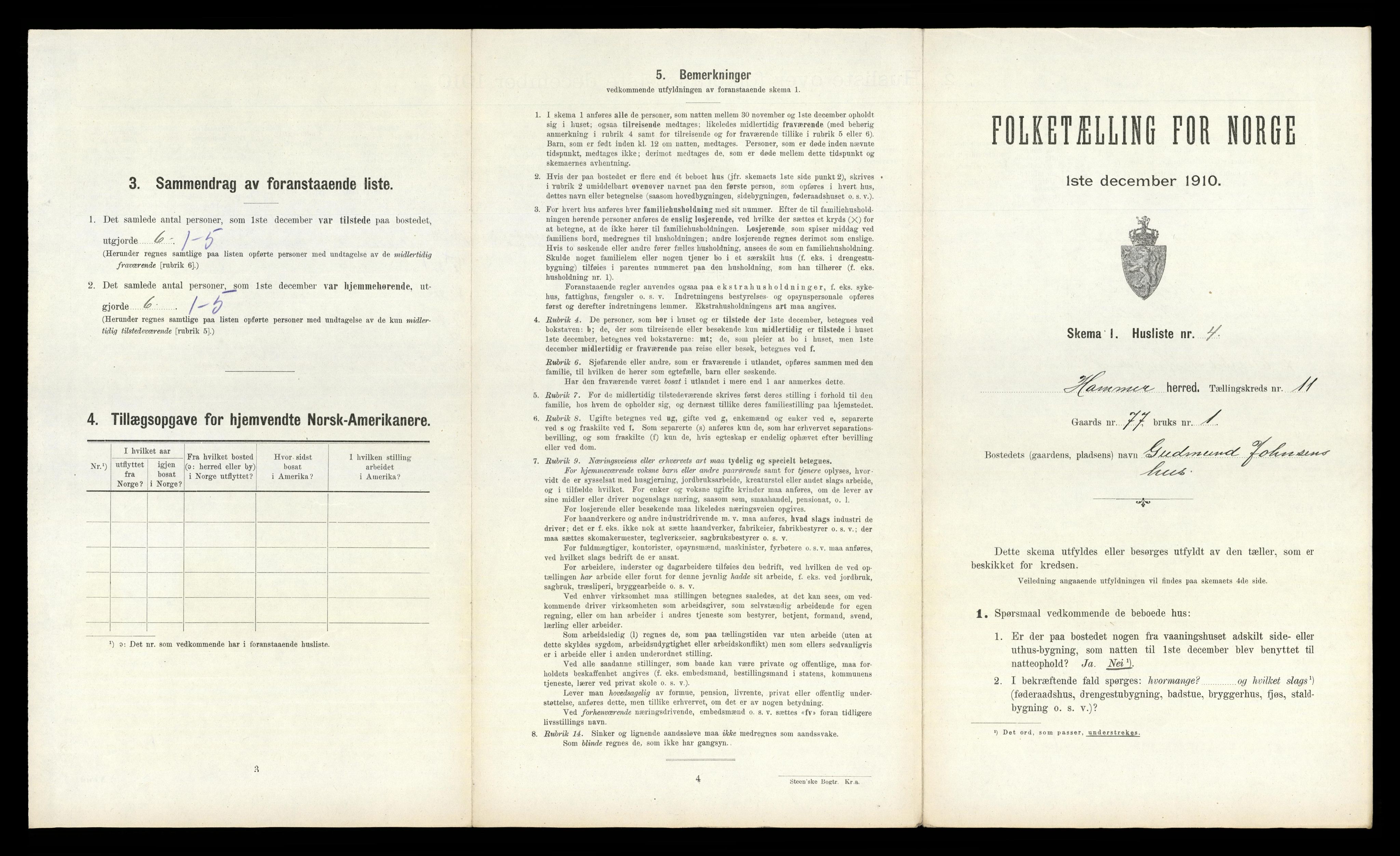 RA, Folketelling 1910 for 1254 Hamre herred, 1910, s. 888