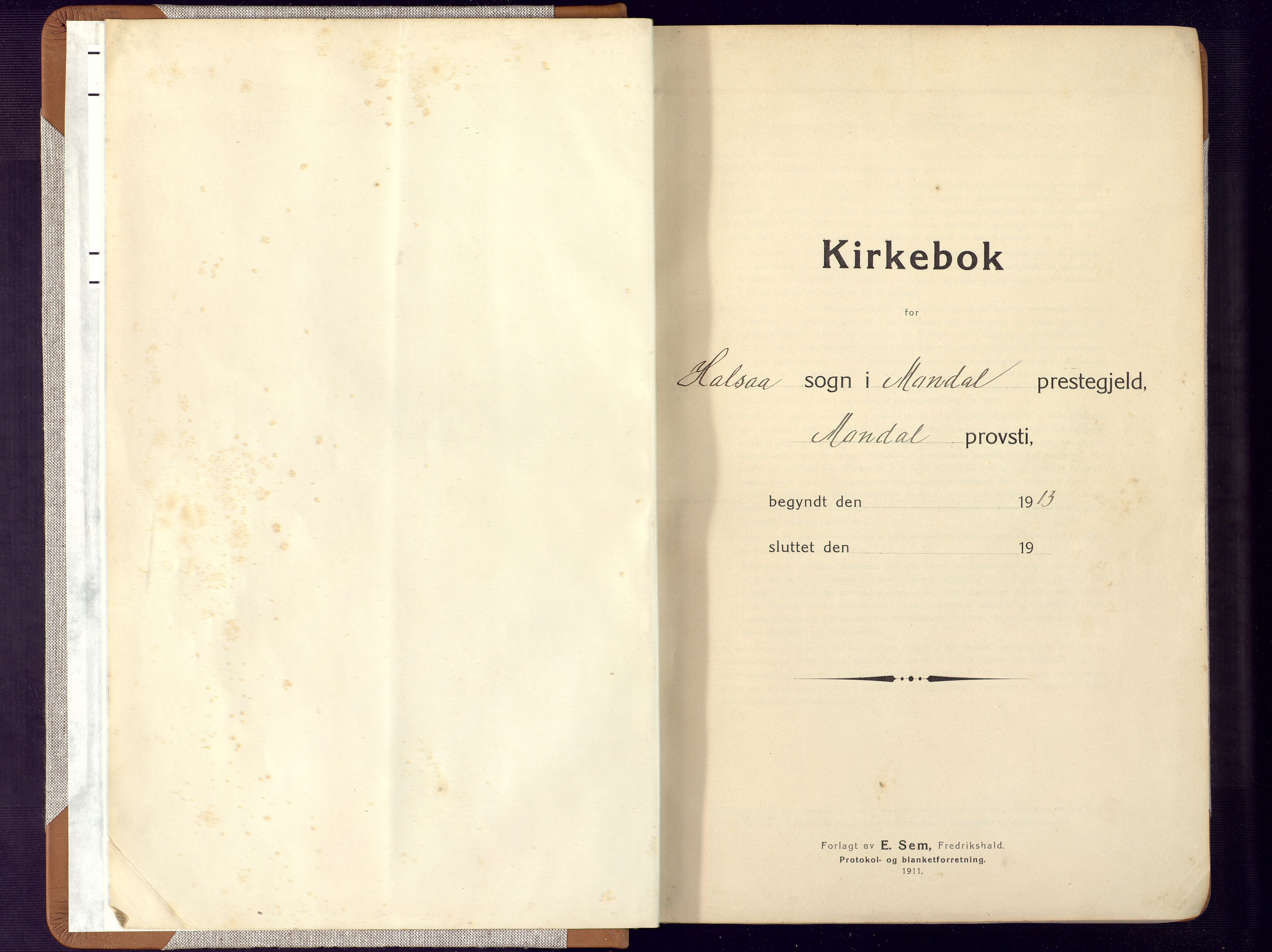 Mandal sokneprestkontor, AV/SAK-1111-0030/F/Fa/Faa/L0022: Ministerialbok nr. A 22, 1913-1925