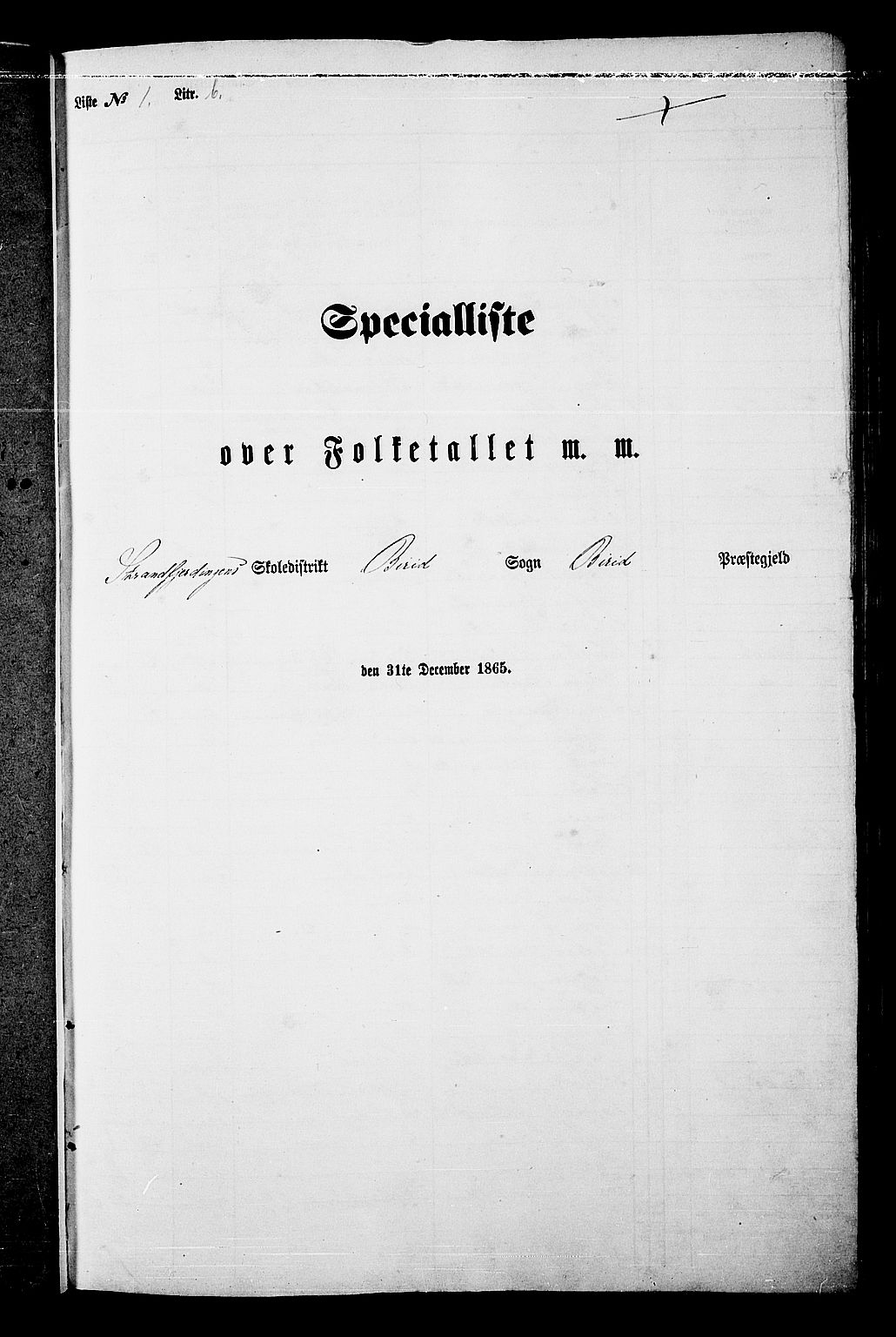 RA, Folketelling 1865 for 0525P Biri prestegjeld, 1865, s. 24