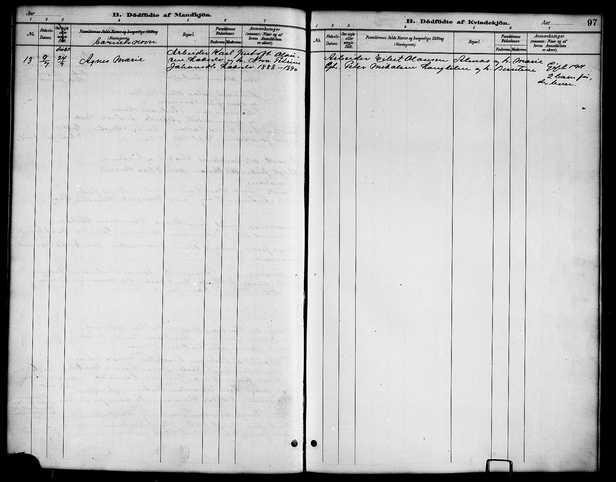Ministerialprotokoller, klokkerbøker og fødselsregistre - Nordland, SAT/A-1459/819/L0277: Klokkerbok nr. 819C03, 1888-1917, s. 97