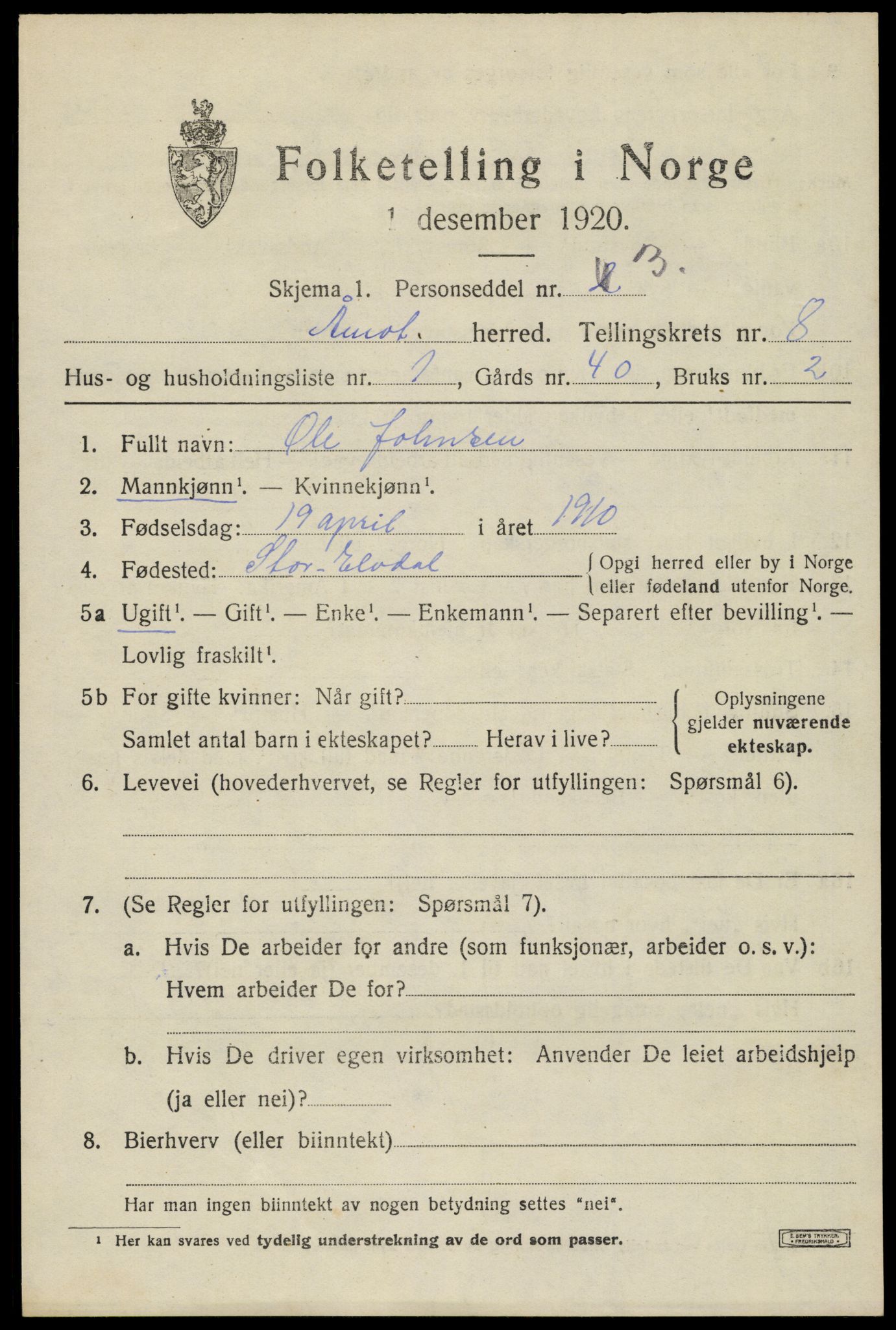 SAH, Folketelling 1920 for 0429 Åmot herred, 1920, s. 7977