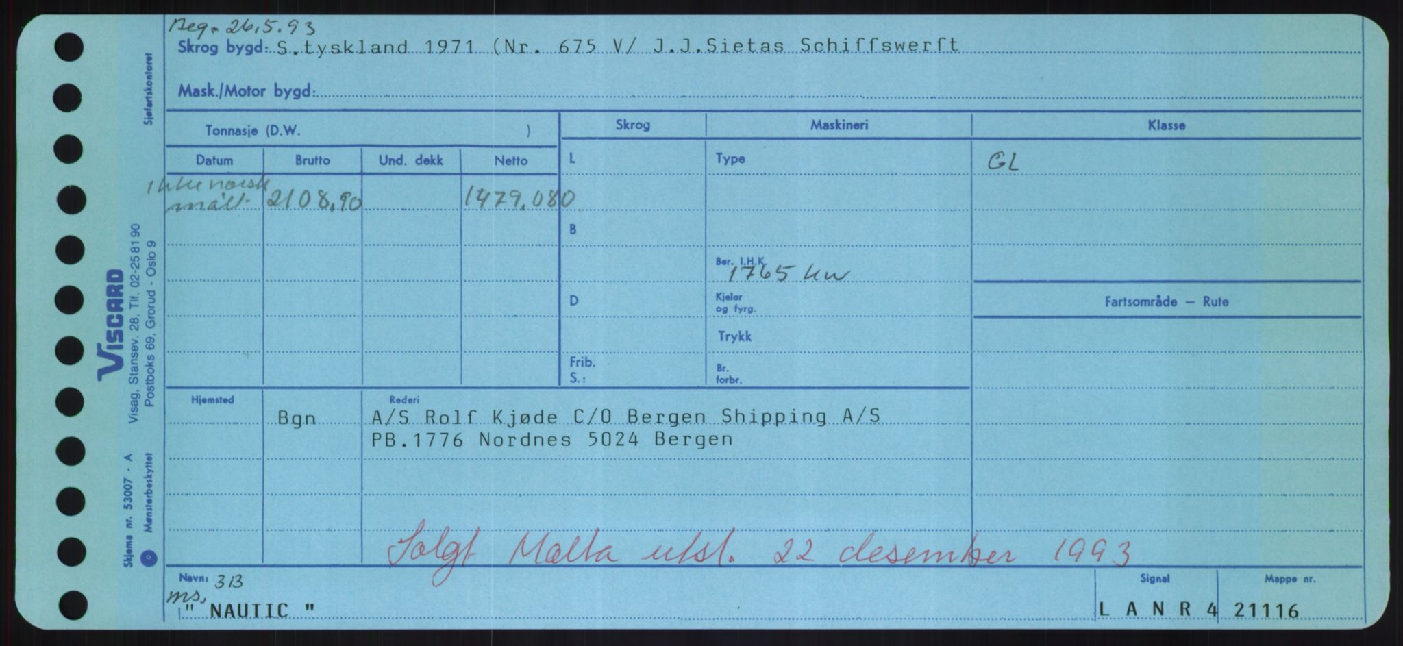 Sjøfartsdirektoratet med forløpere, Skipsmålingen, AV/RA-S-1627/H/Hd/L0026: Fartøy, N-Norhol, s. 71