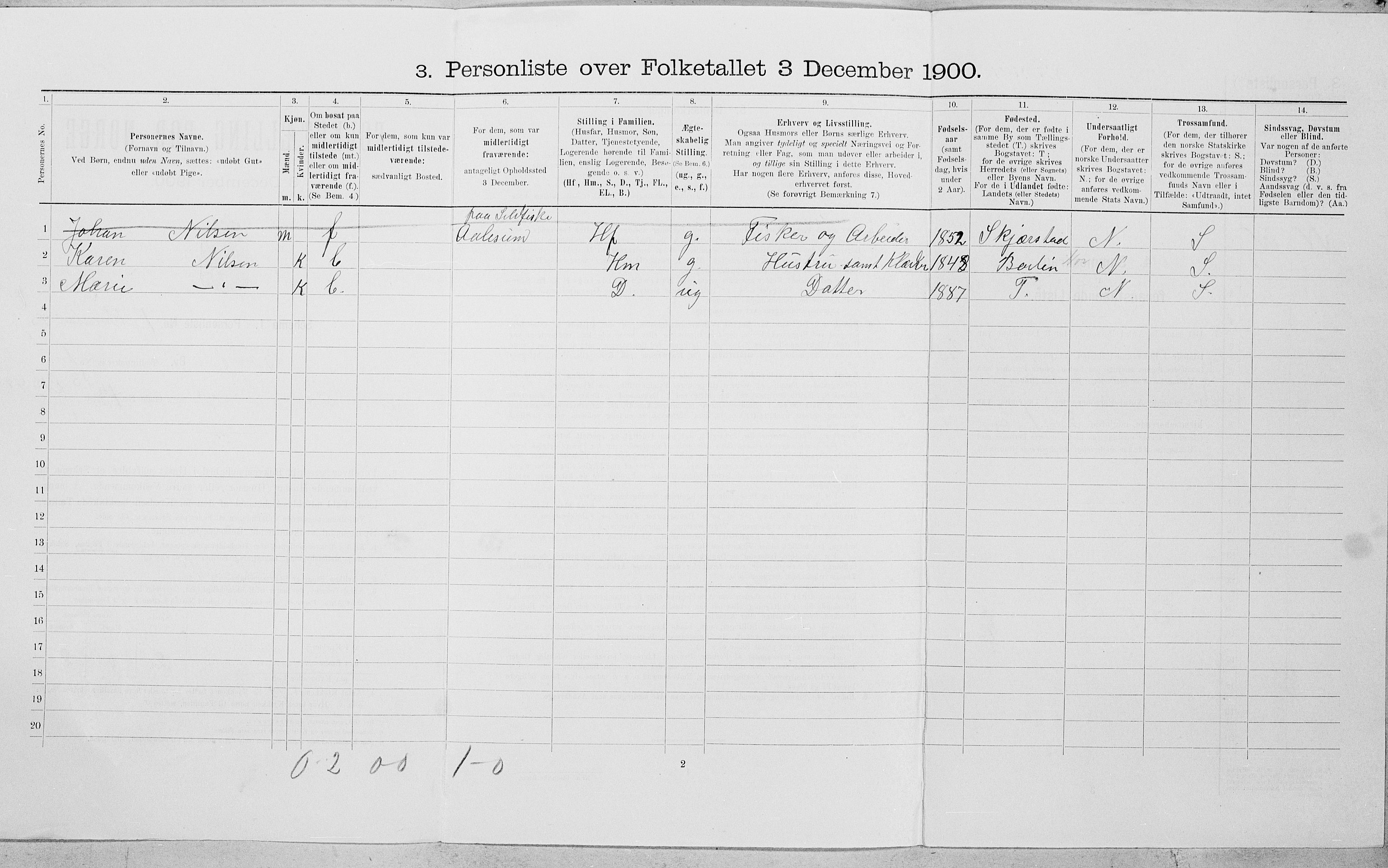 SAT, Folketelling 1900 for 1804 Bodø kjøpstad, 1900, s. 273