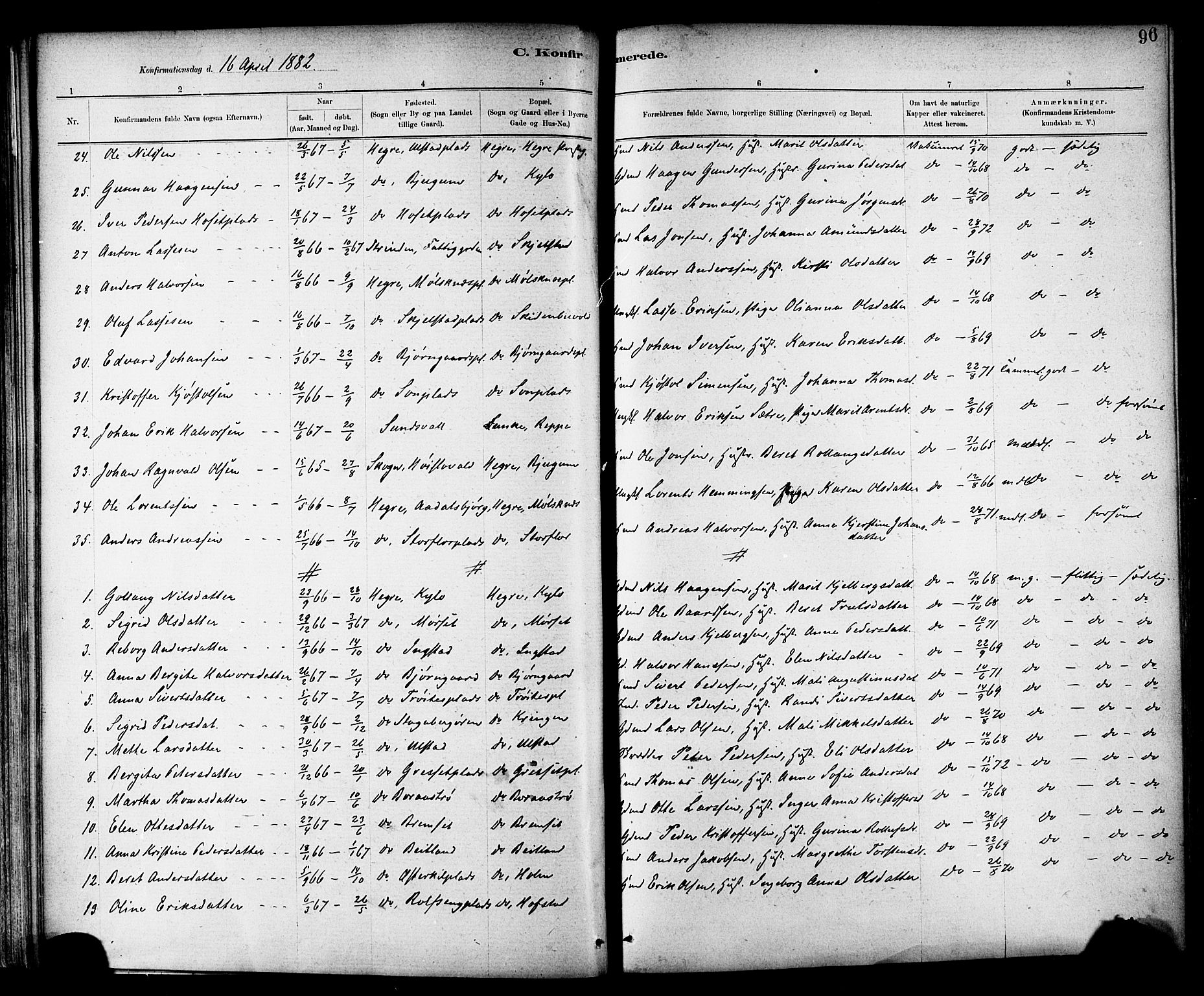 Ministerialprotokoller, klokkerbøker og fødselsregistre - Nord-Trøndelag, SAT/A-1458/703/L0030: Ministerialbok nr. 703A03, 1880-1892, s. 96