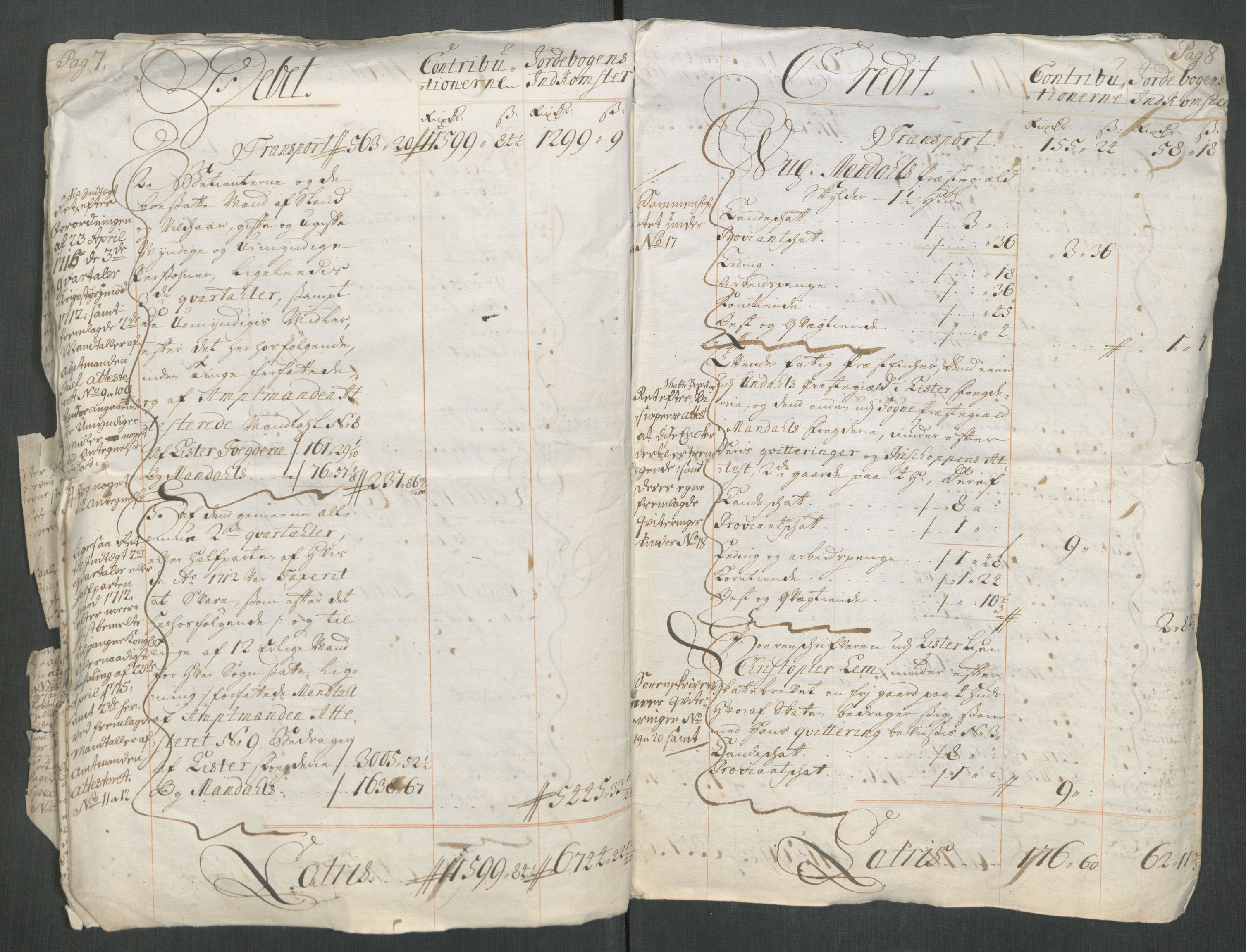 Rentekammeret inntil 1814, Reviderte regnskaper, Fogderegnskap, AV/RA-EA-4092/R43/L2559: Fogderegnskap Lista og Mandal, 1715, s. 7