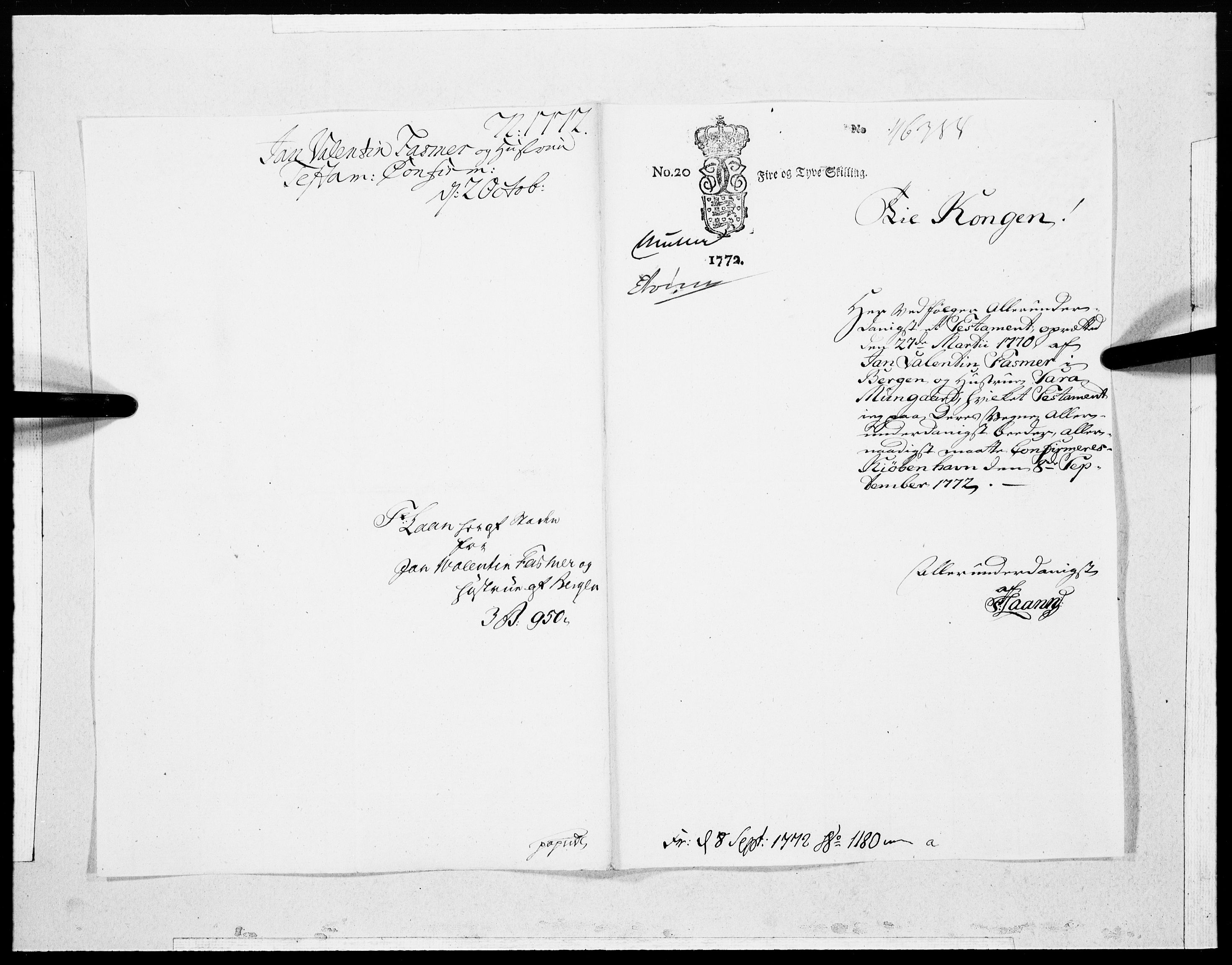 Danske Kanselli 1572-1799, AV/RA-EA-3023/F/Fc/Fcc/Fcca/L0207: Norske innlegg 1572-1799, 1772, s. 167