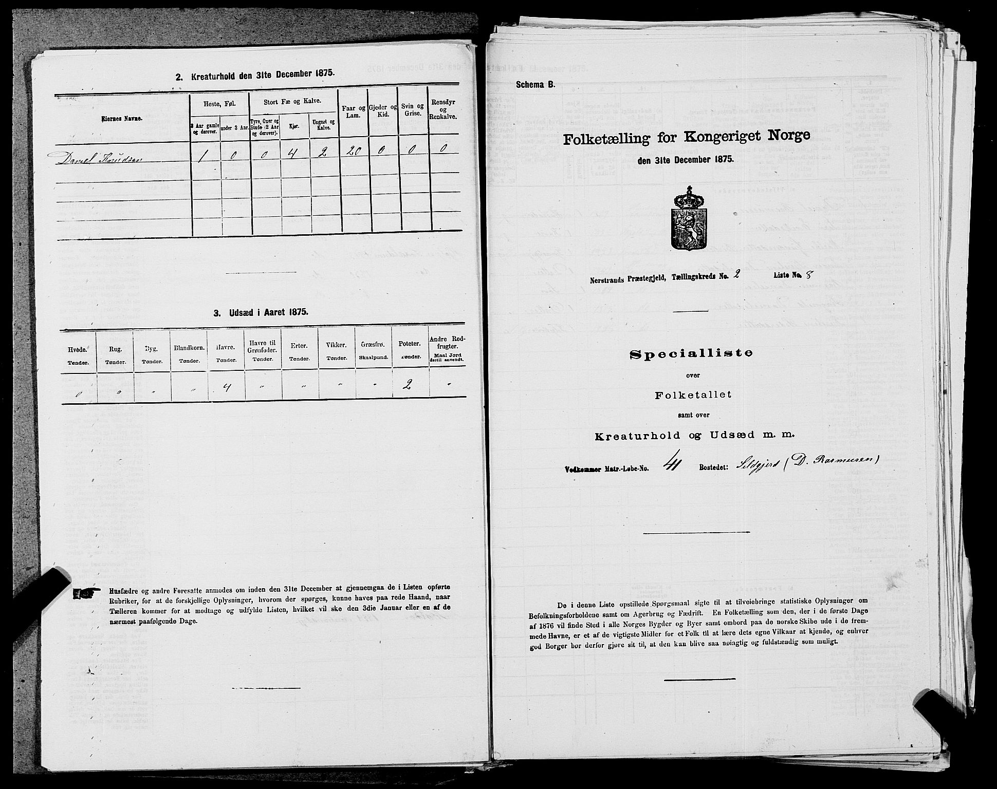 SAST, Folketelling 1875 for 1139P Nedstrand prestegjeld, 1875, s. 563