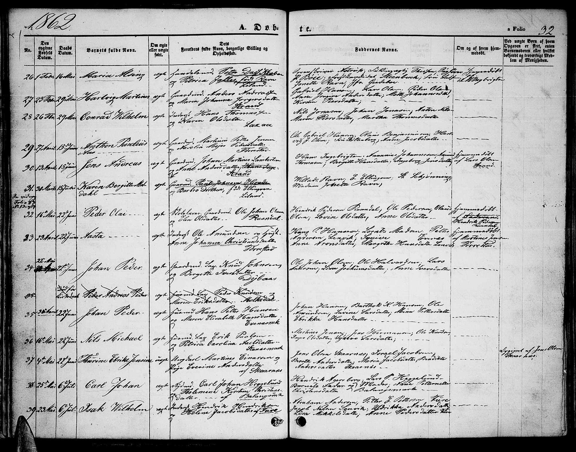 Ministerialprotokoller, klokkerbøker og fødselsregistre - Nordland, AV/SAT-A-1459/863/L0912: Klokkerbok nr. 863C02, 1858-1876, s. 32