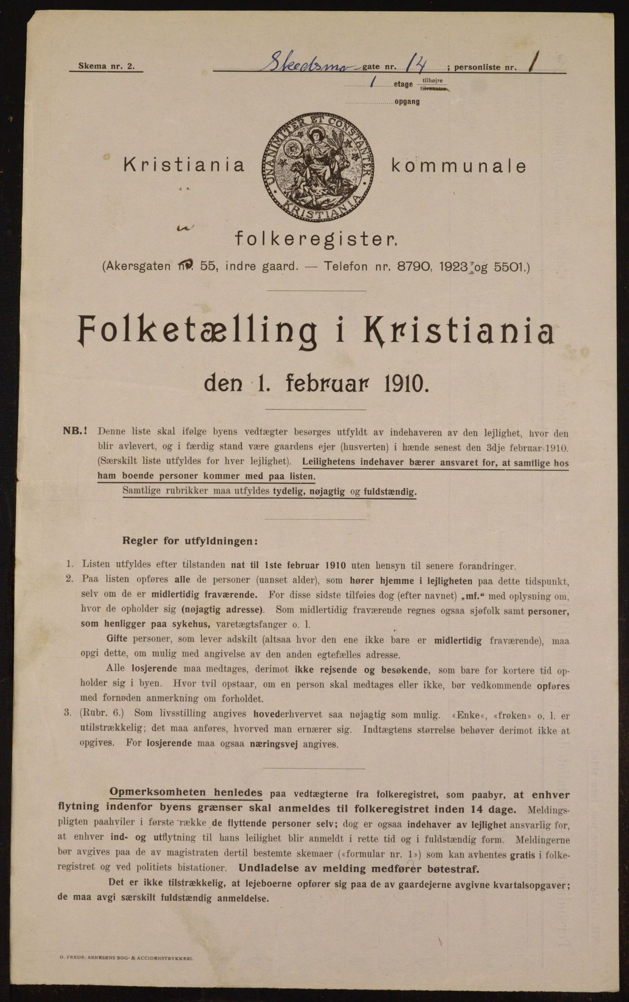 OBA, Kommunal folketelling 1.2.1910 for Kristiania, 1910, s. 91013