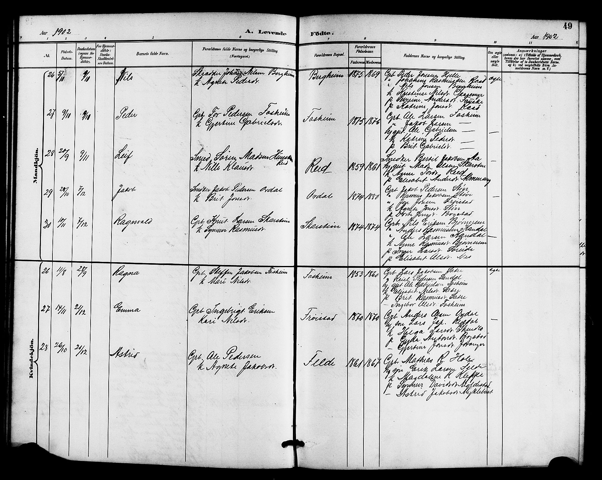 Gloppen sokneprestembete, AV/SAB-A-80101/H/Hab/Habc/L0002: Klokkerbok nr. C 2, 1896-1910, s. 49