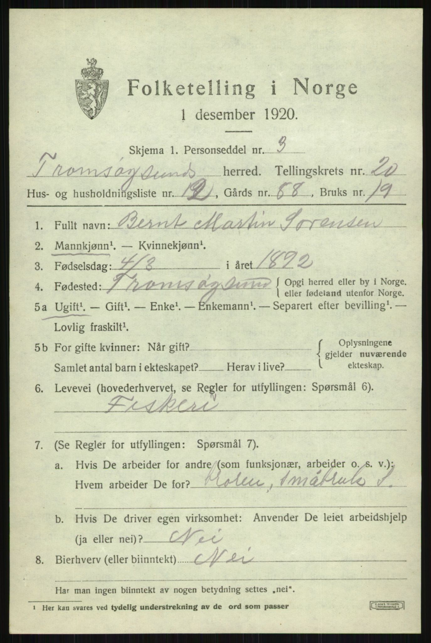 SATØ, Folketelling 1920 for 1934 Tromsøysund herred, 1920, s. 10732