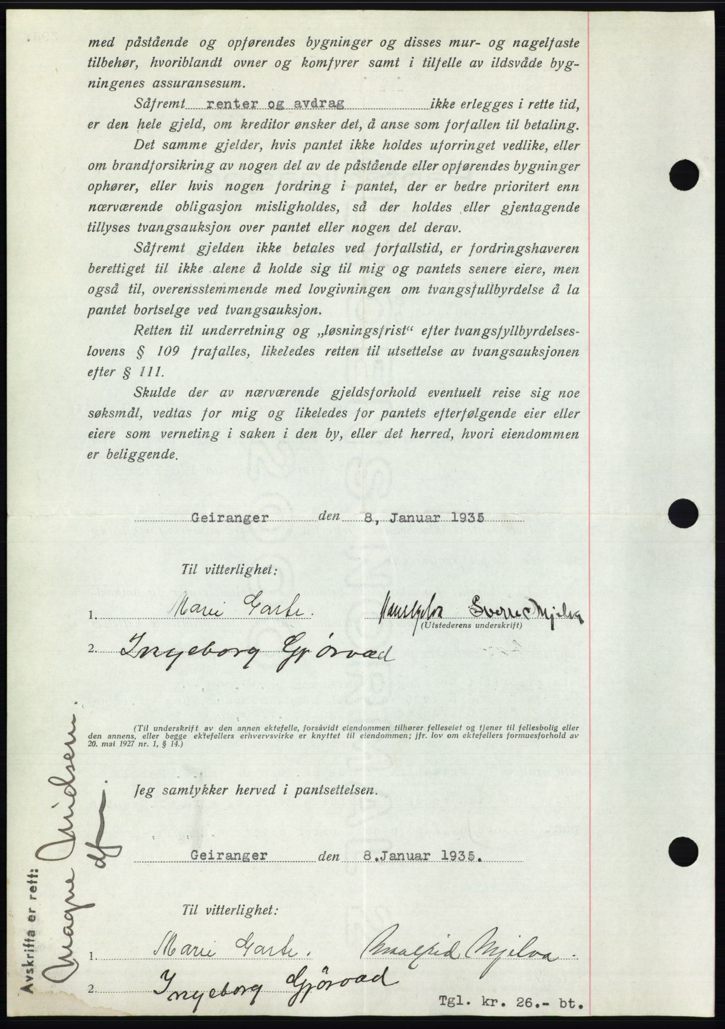 Nordre Sunnmøre sorenskriveri, AV/SAT-A-0006/1/2/2C/2Ca/L0057: Pantebok nr. 57, 1934-1935, Tingl.dato: 18.03.1935