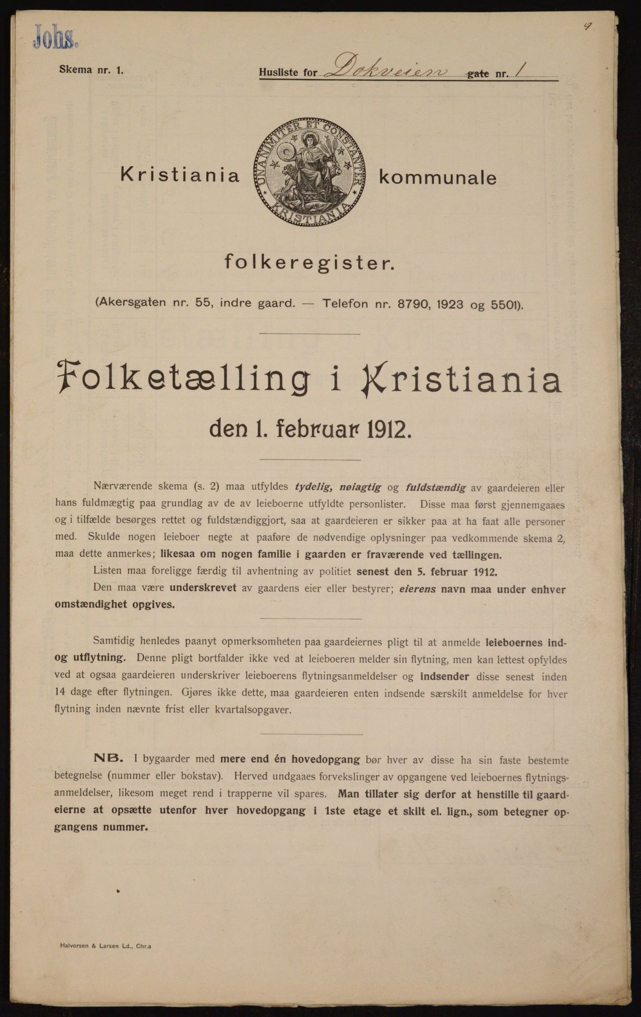 OBA, Kommunal folketelling 1.2.1912 for Kristiania, 1912, s. 15737