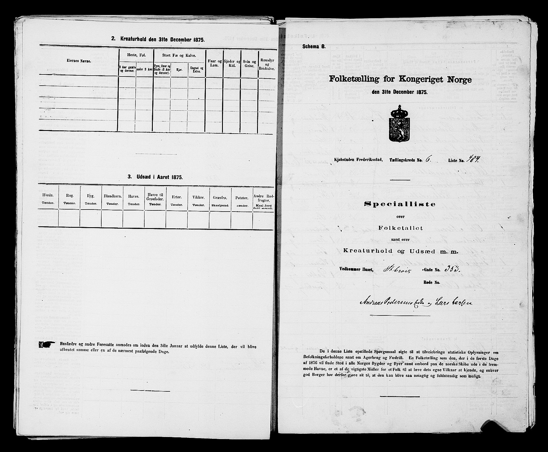 RA, Folketelling 1875 for 0103B Fredrikstad prestegjeld, Fredrikstad kjøpstad, 1875, s. 1124