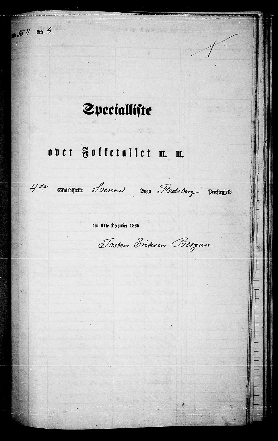 RA, Folketelling 1865 for 0631P Flesberg prestegjeld, 1865, s. 86