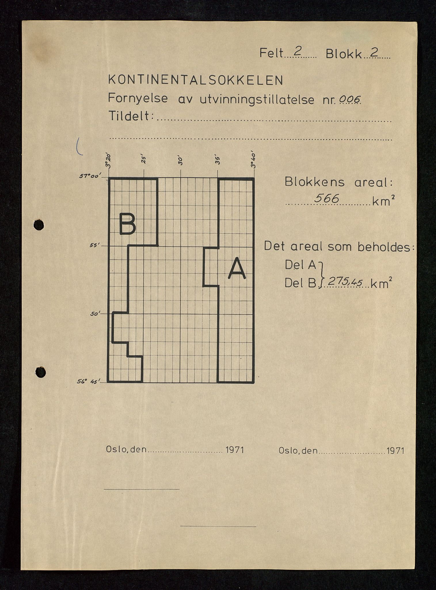 Industridepartementet, Oljekontoret, AV/SAST-A-101348/Da/L0004: Arkivnøkkel 711 - 712 Utvinningstillatelser, 1970-1971, s. 93
