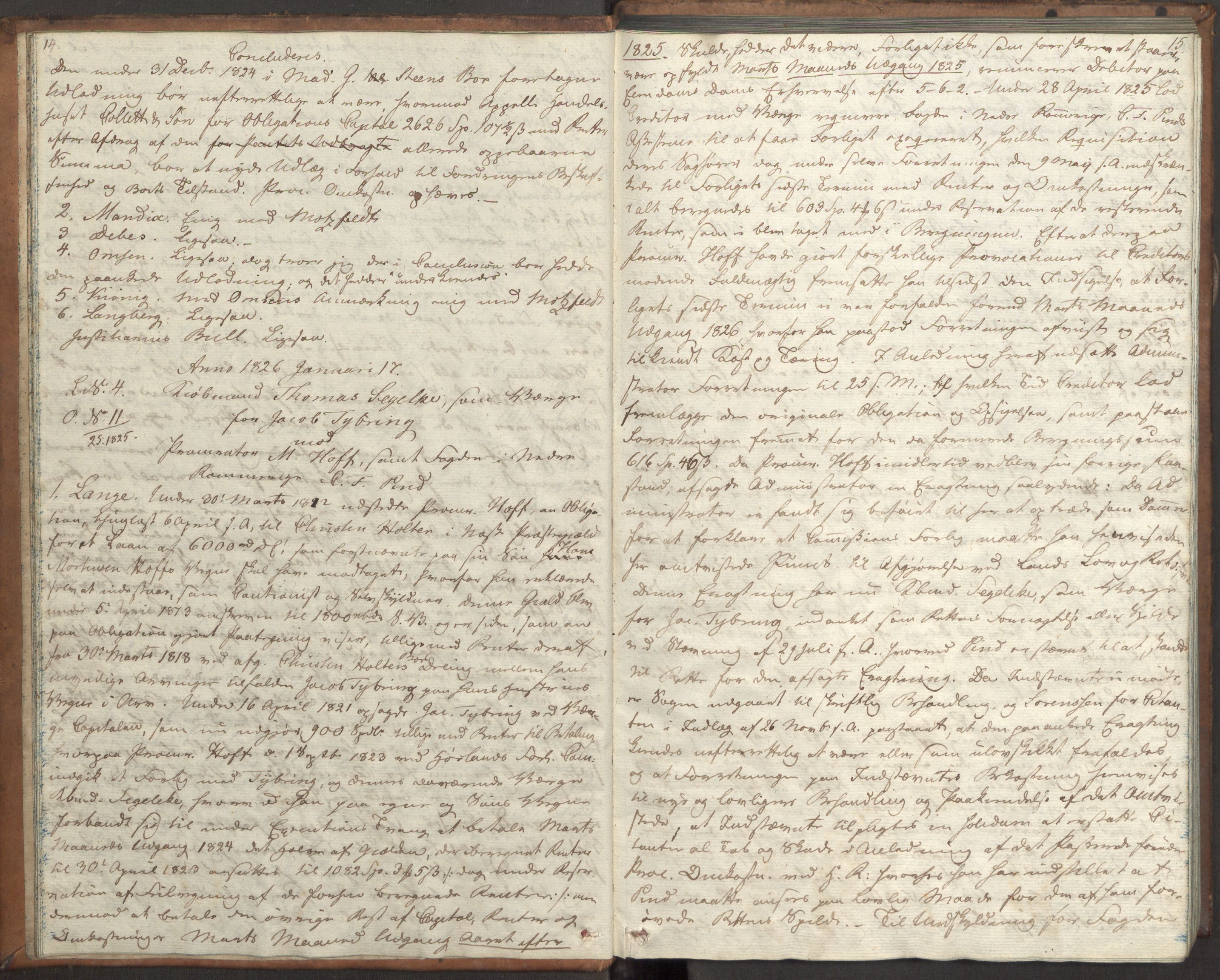 Høyesterett, AV/RA-S-1002/E/Eb/Ebb/L0013/0001: Voteringsprotokoller / Voteringsprotokoll, 1826, s. 14-15
