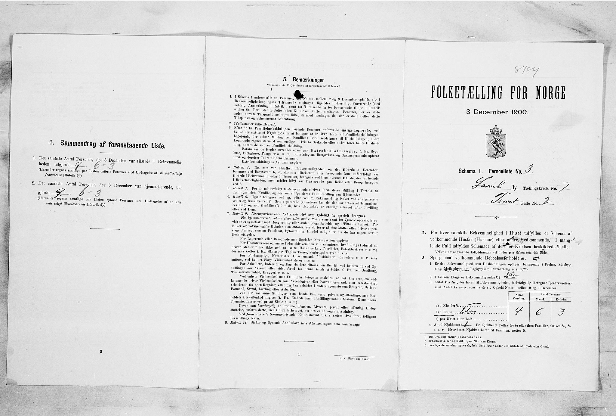 RA, Folketelling 1900 for 0707 Larvik kjøpstad, 1900, s. 629