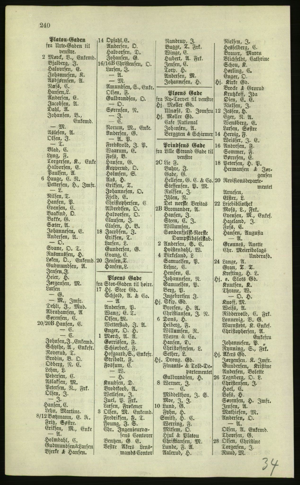 Kristiania/Oslo adressebok, PUBL/-, 1879, s. 240