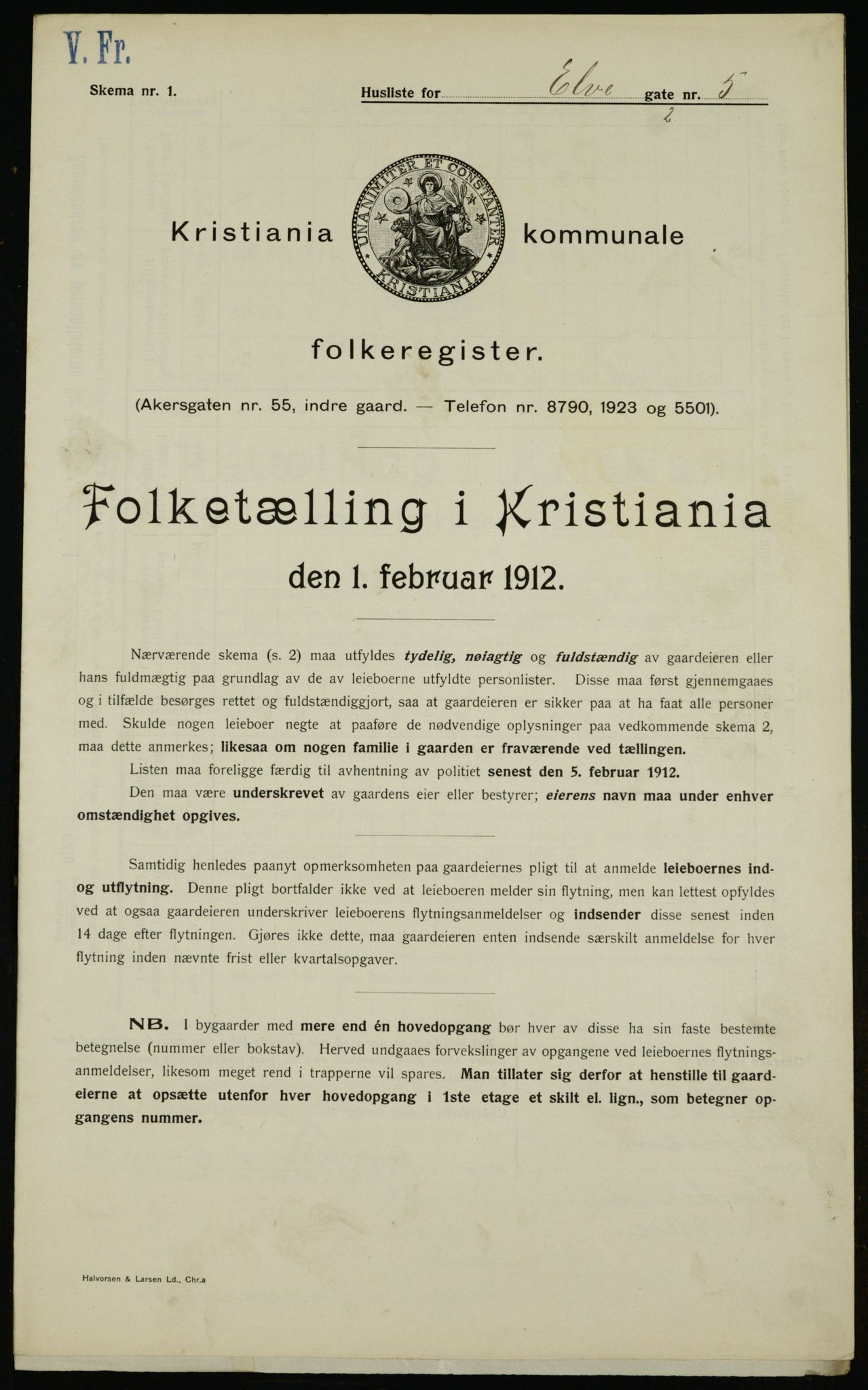 OBA, Kommunal folketelling 1.2.1912 for Kristiania, 1912, s. 20836