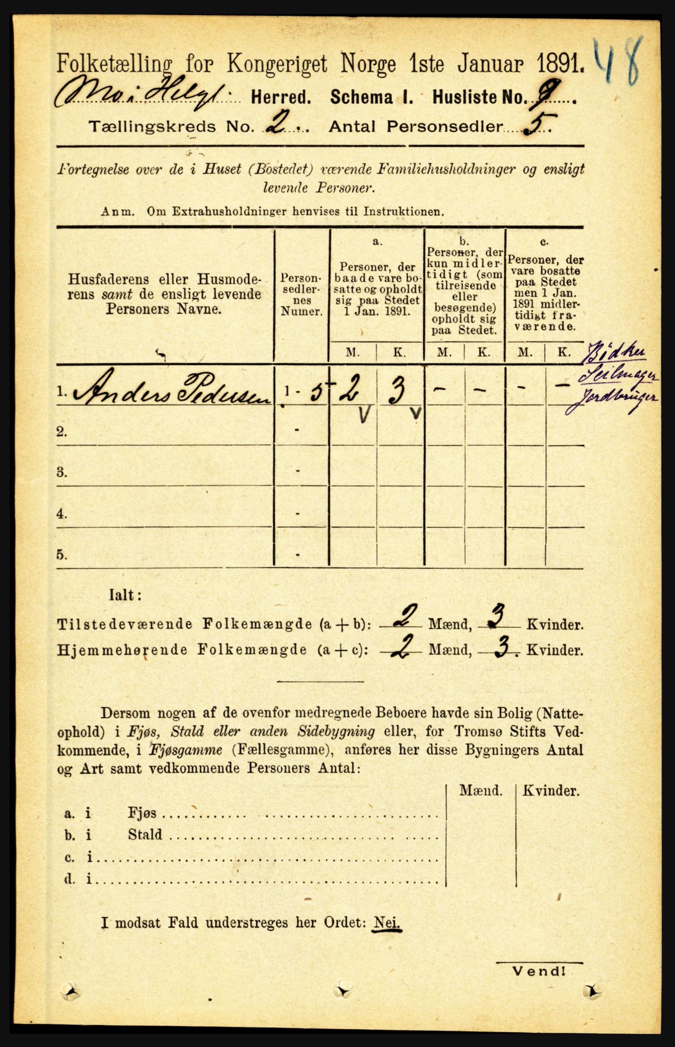 RA, Folketelling 1891 for 1833 Mo herred, 1891, s. 438